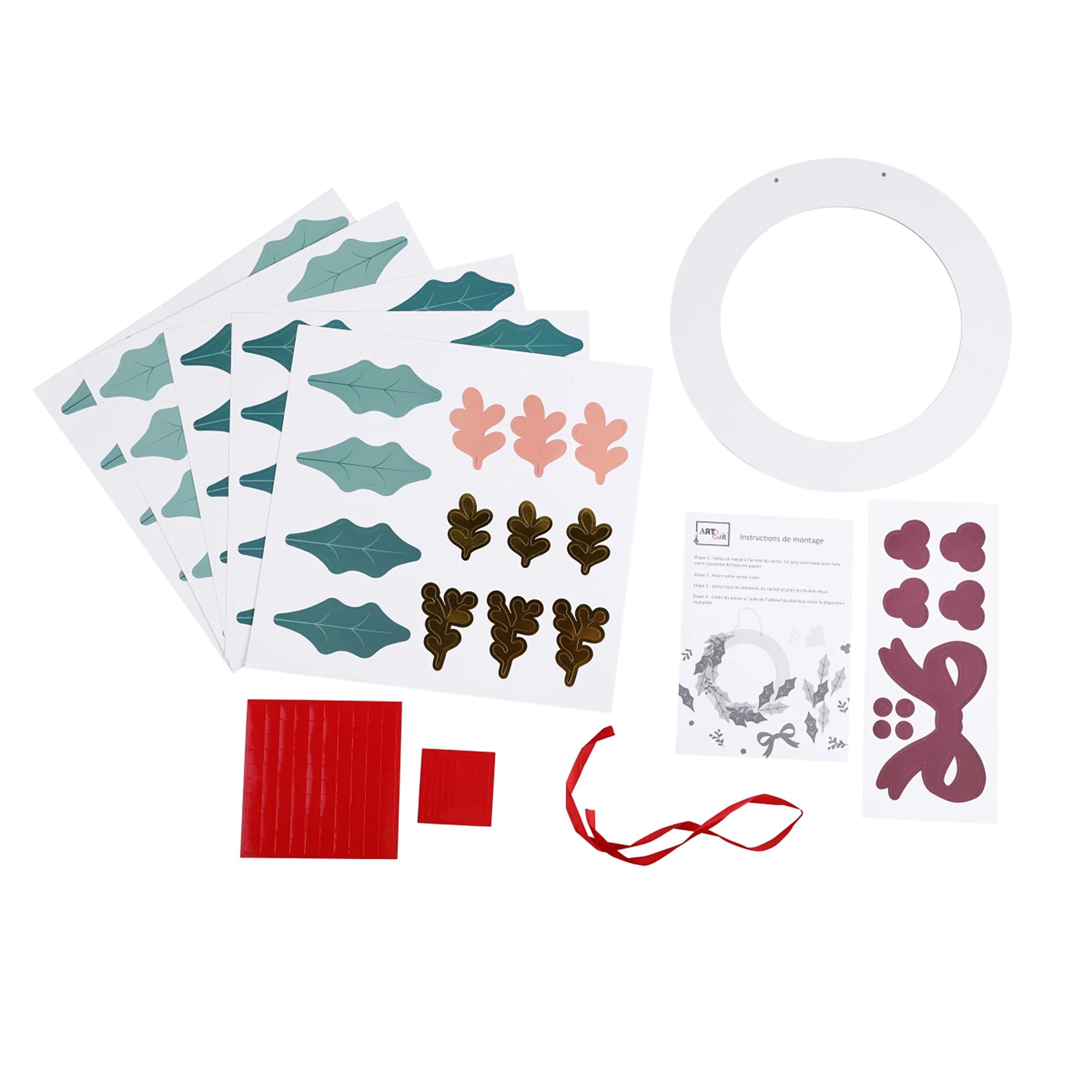 Couronne de houx en papier à fabriquer - Image 2