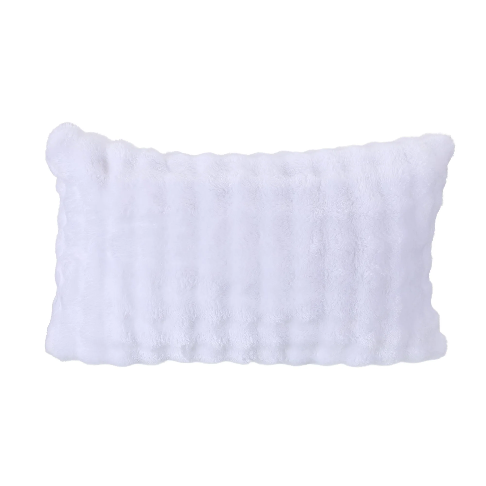 Coussin bubble en flanelle 30x50cm - Blanc