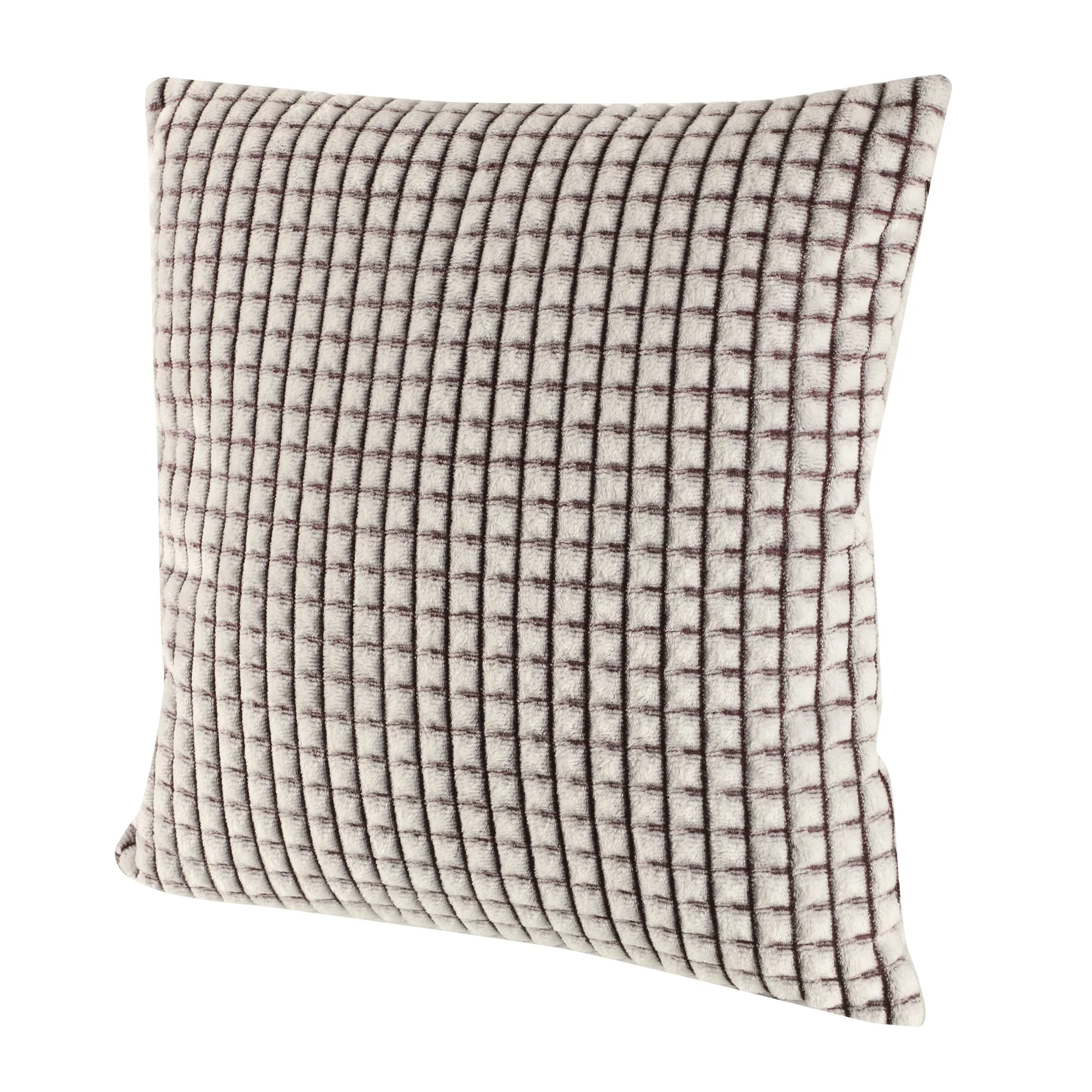 Coussin en flanelle quadrillée 40x40cm - Vert - Image 2
