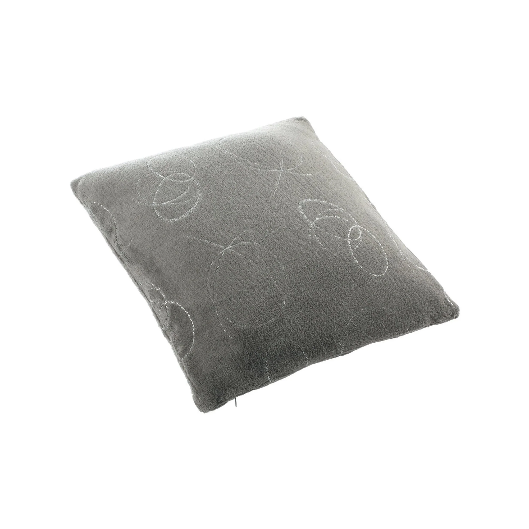 Coussin motifs ronds métalliques - Gris - Image 2