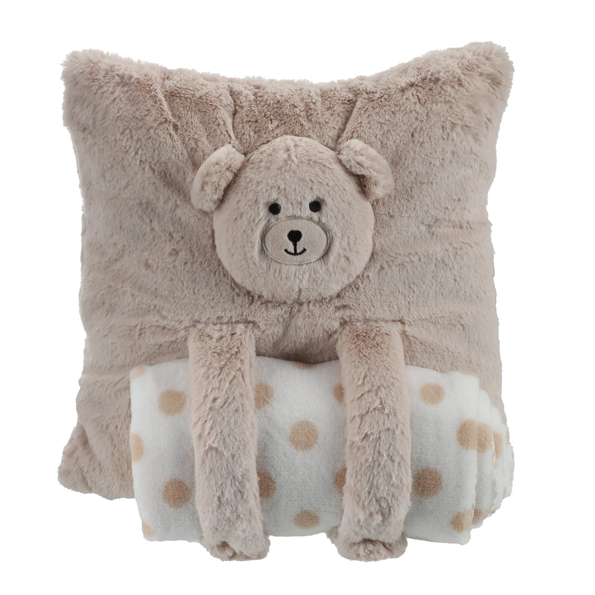 Coussin + plaid intégré animal  - Marron - Image 3
