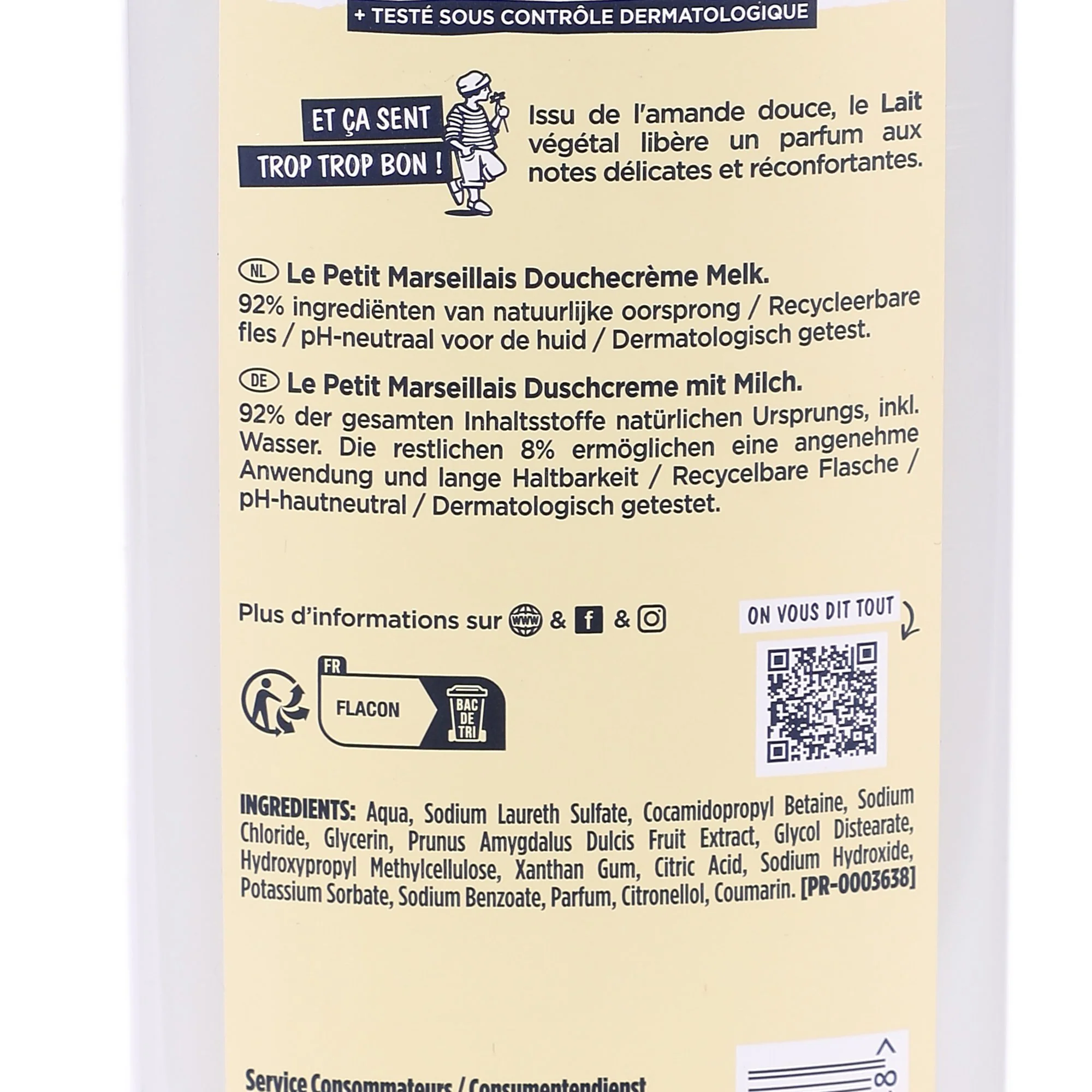 Crème de douche extra douce au lait