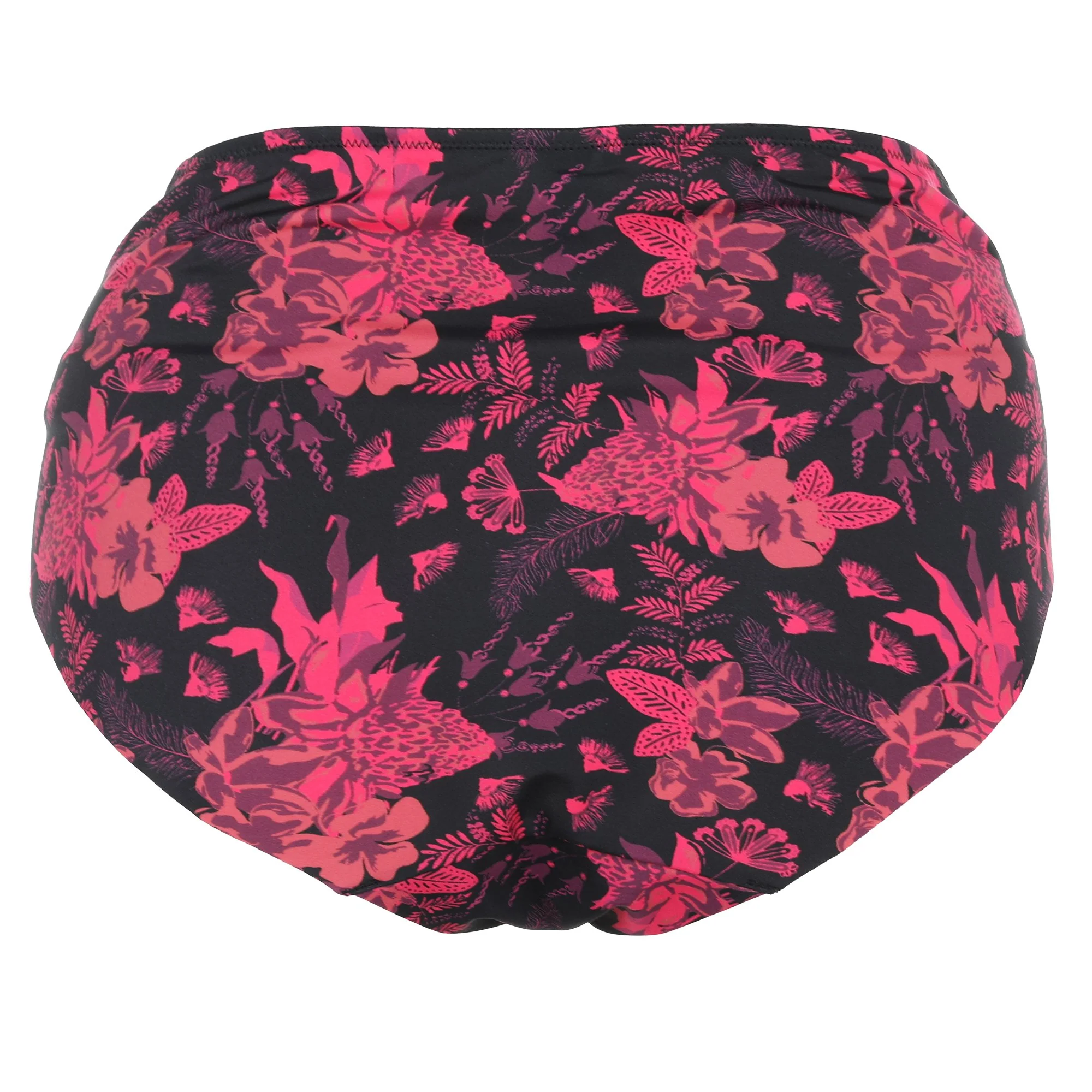Culotte en dentelle fleurie noir et rose - Rose - Image 2
