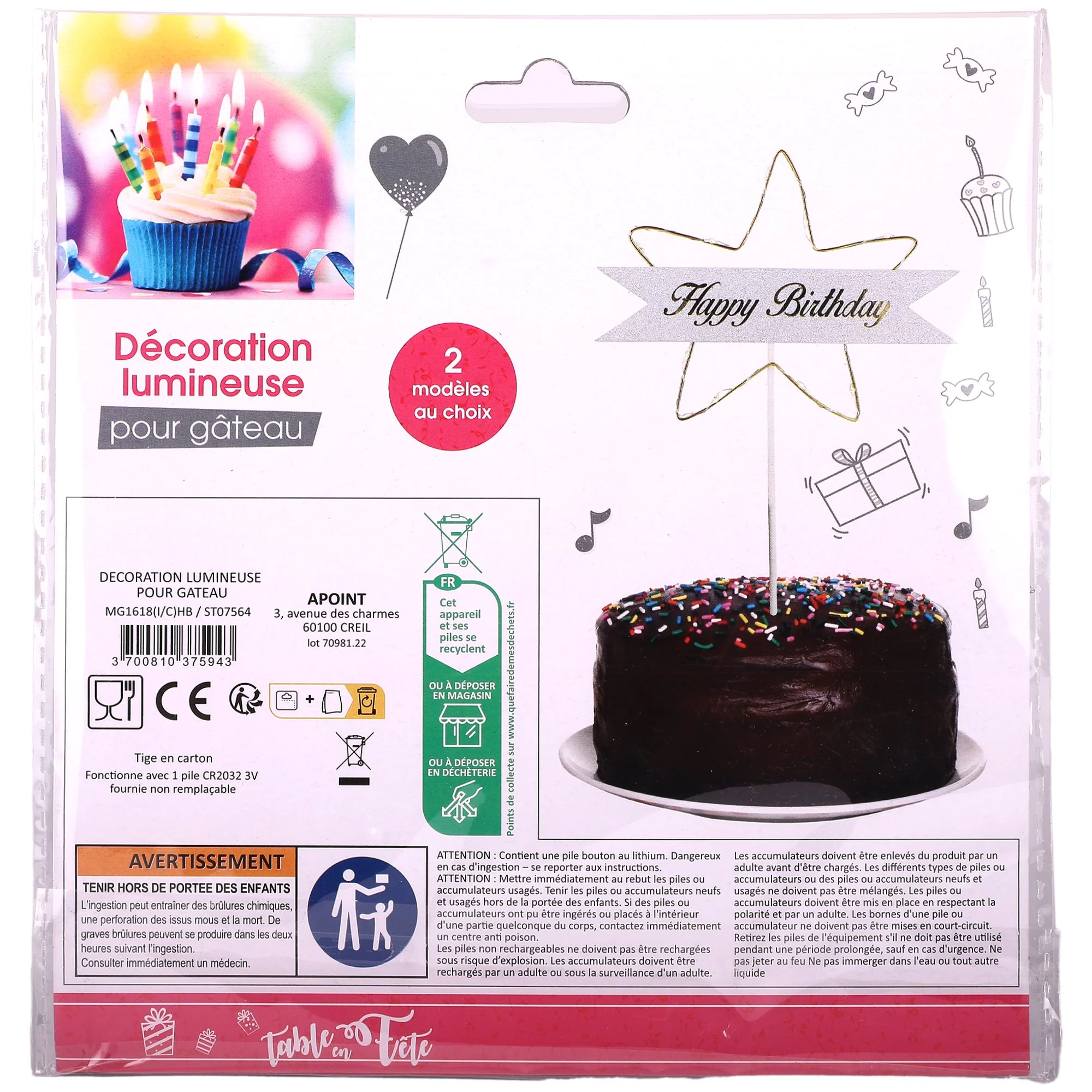 Décoration lumineuse pour gâteau - Image 2