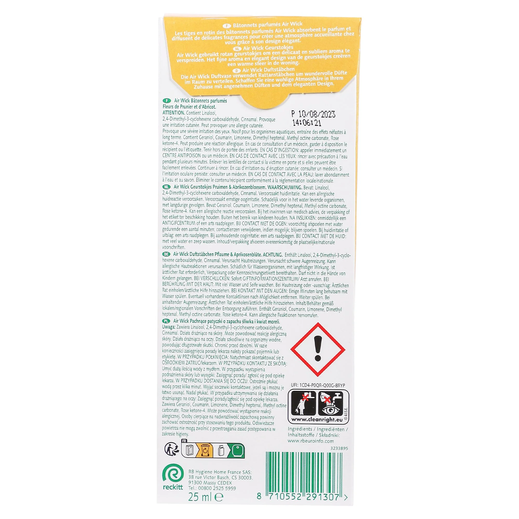 diffuseur de parfum en bâtonnets fleur de prunier et abricot - Image 3