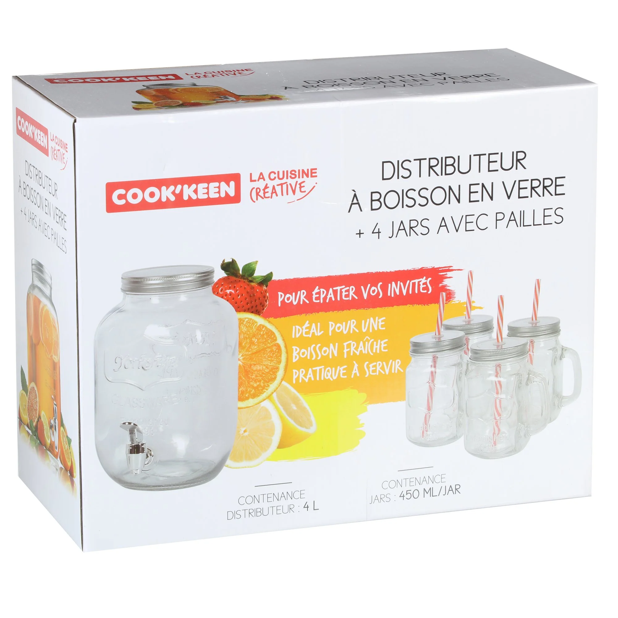 Distributeur de boisson + 4 jars en verre - Image 3