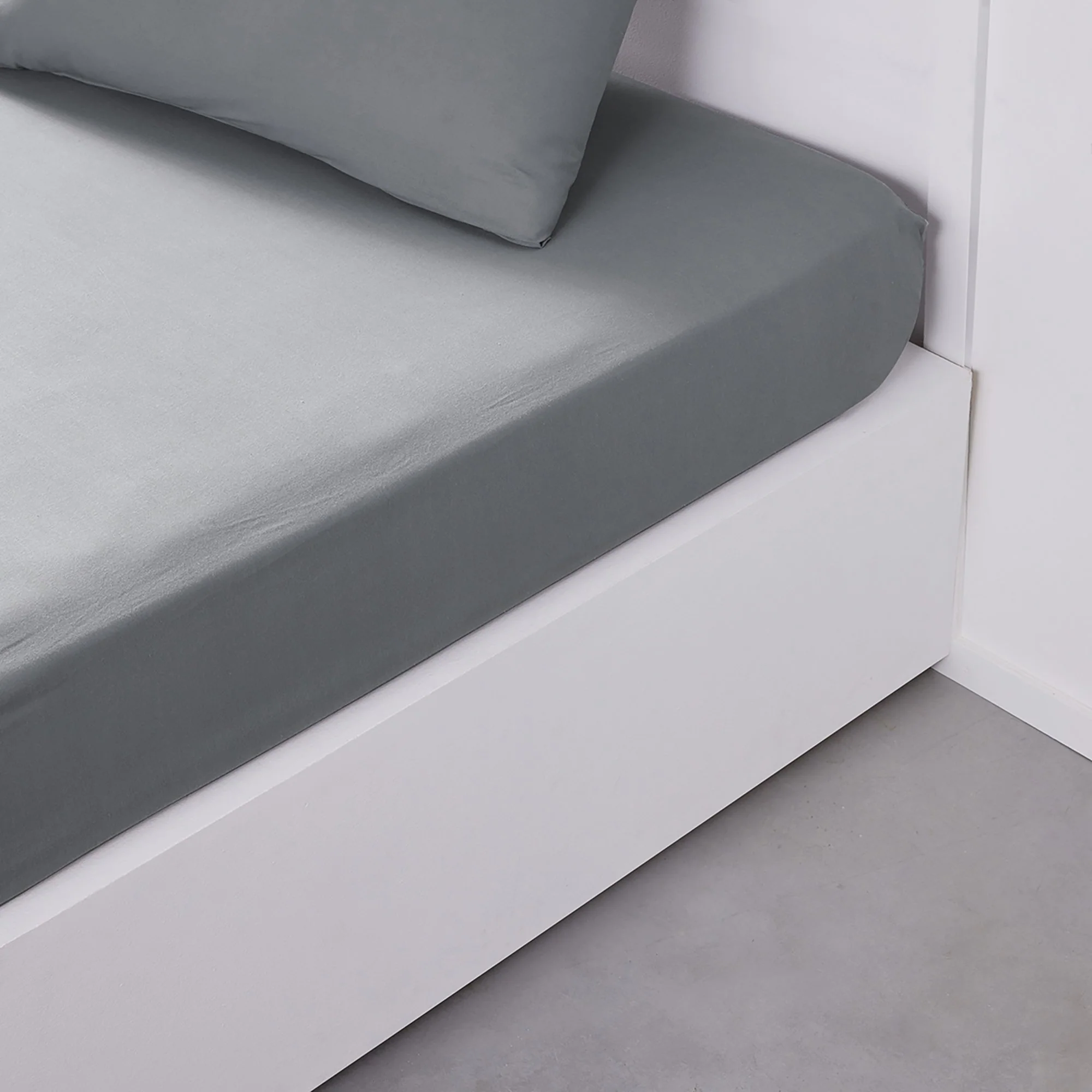 Drap housse gris 140x190 cm