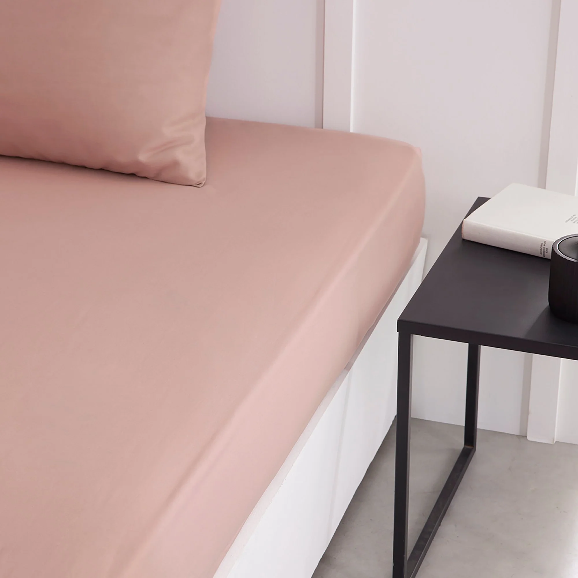 Drap housse tendance 57 fils  - Gris