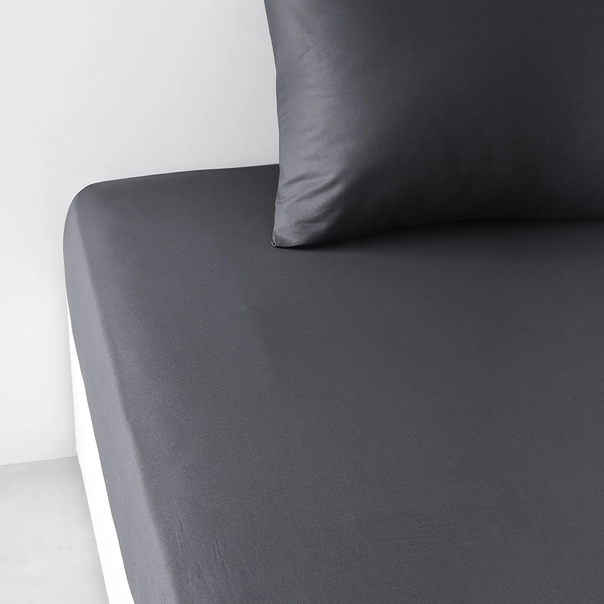 Drap housse tendance 57 fils  - Gris - Image 2