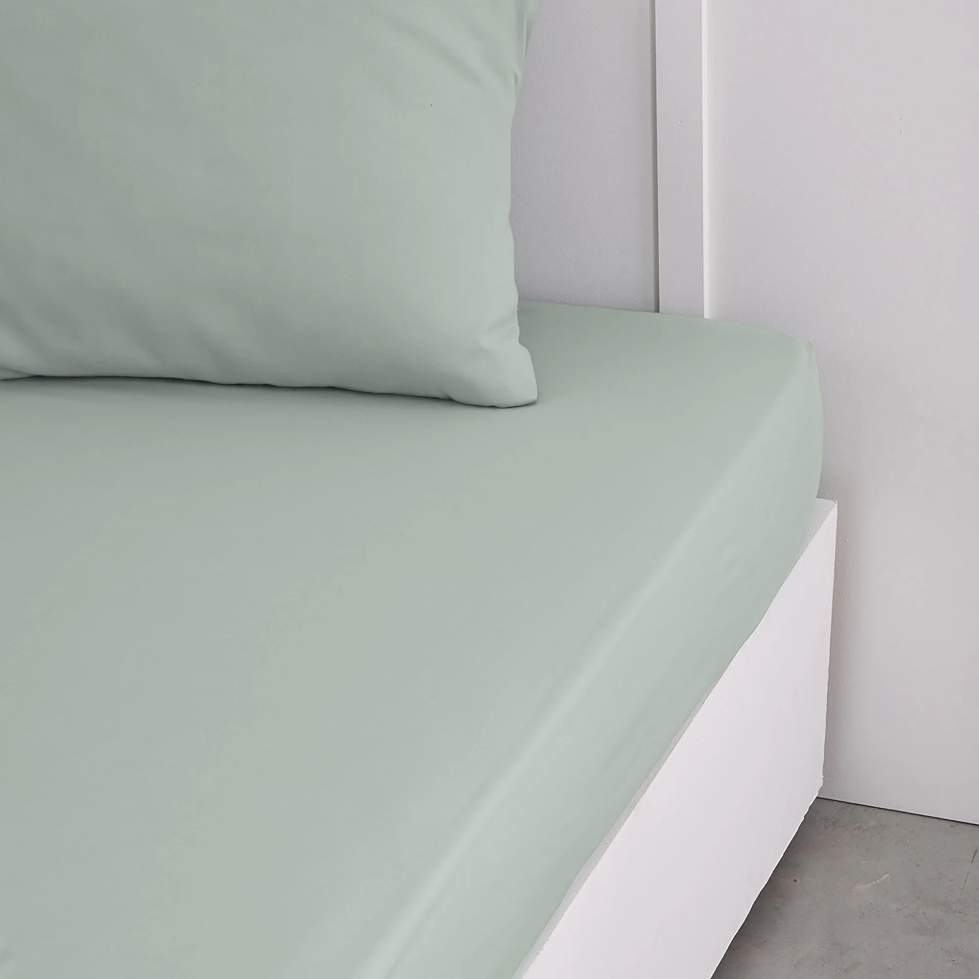 Drap housse tendance 57 fils  - Vert