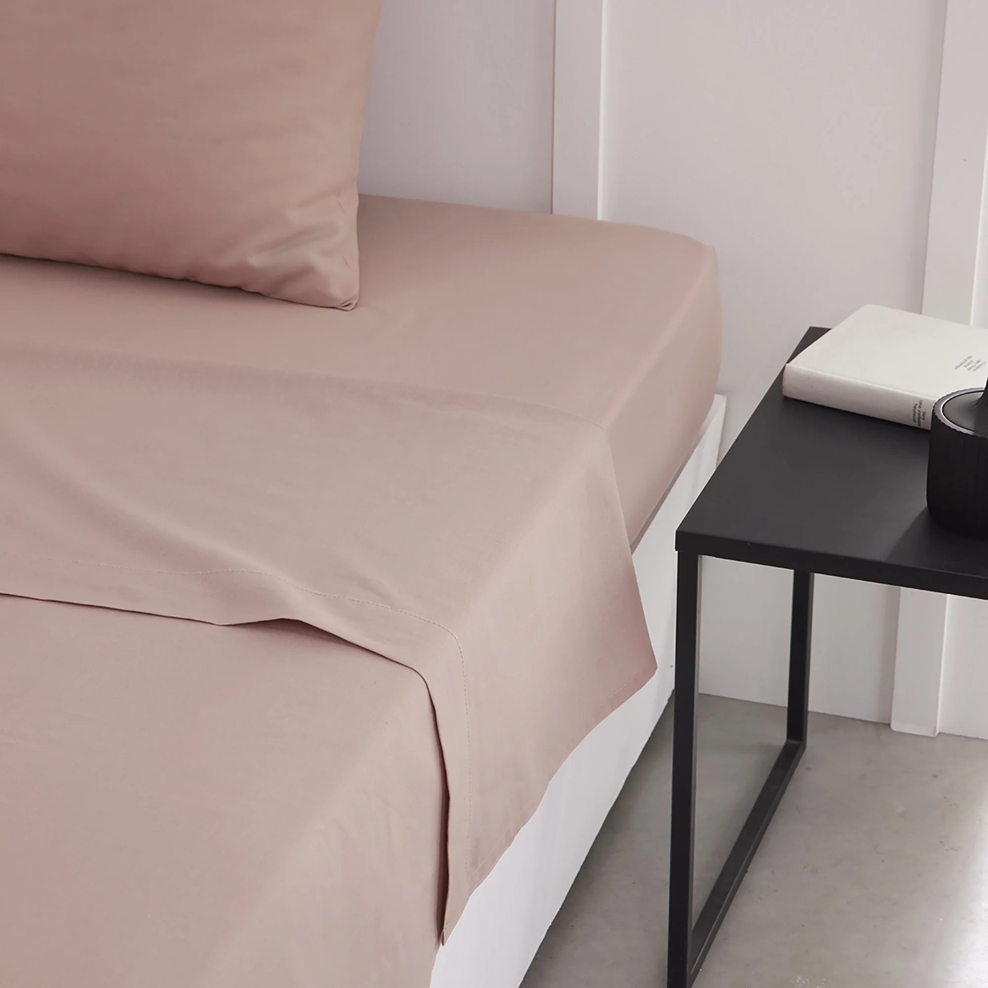 Drap plat tendance 57 fils  - Rose