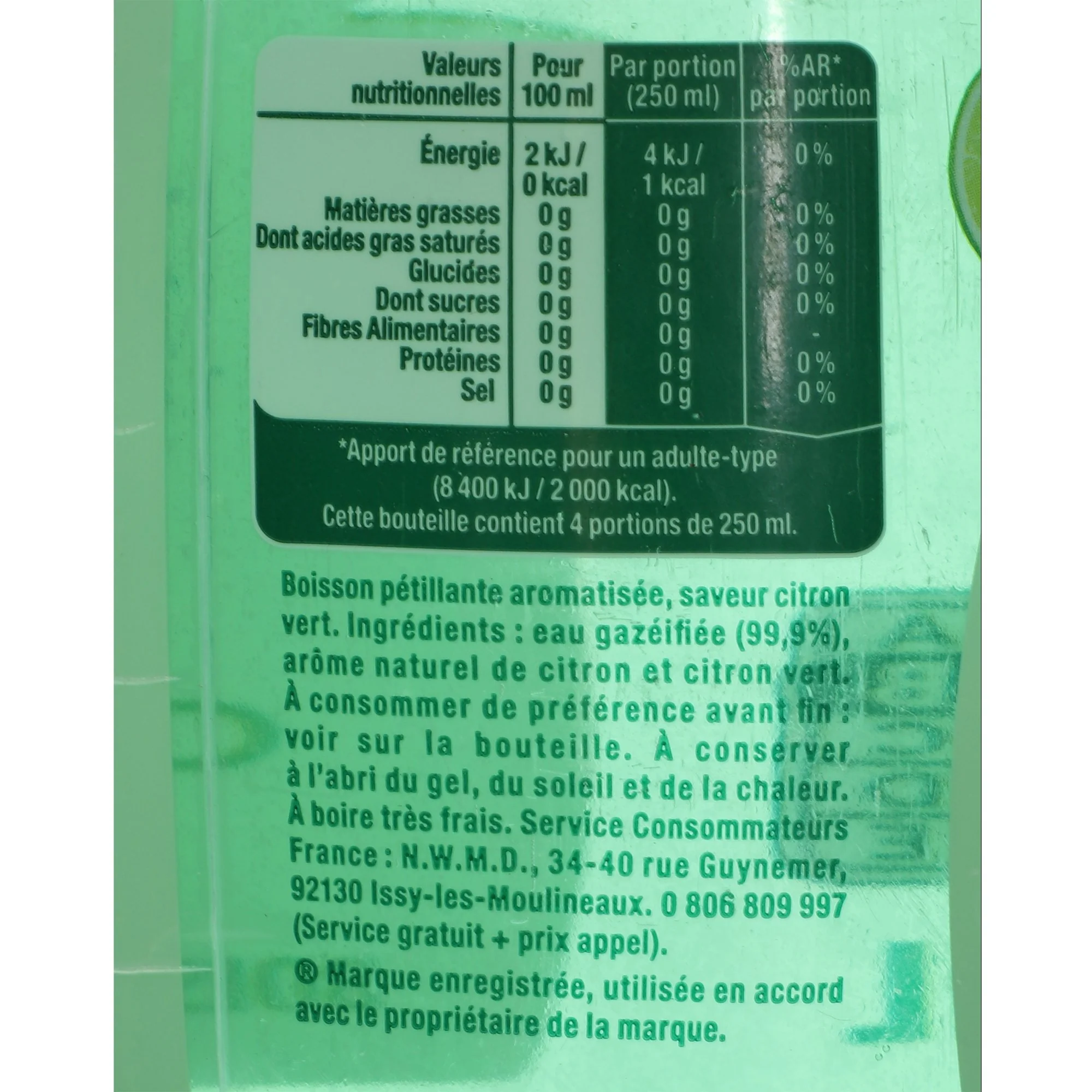 Eau gazeuse citron vert 1L - Image 2