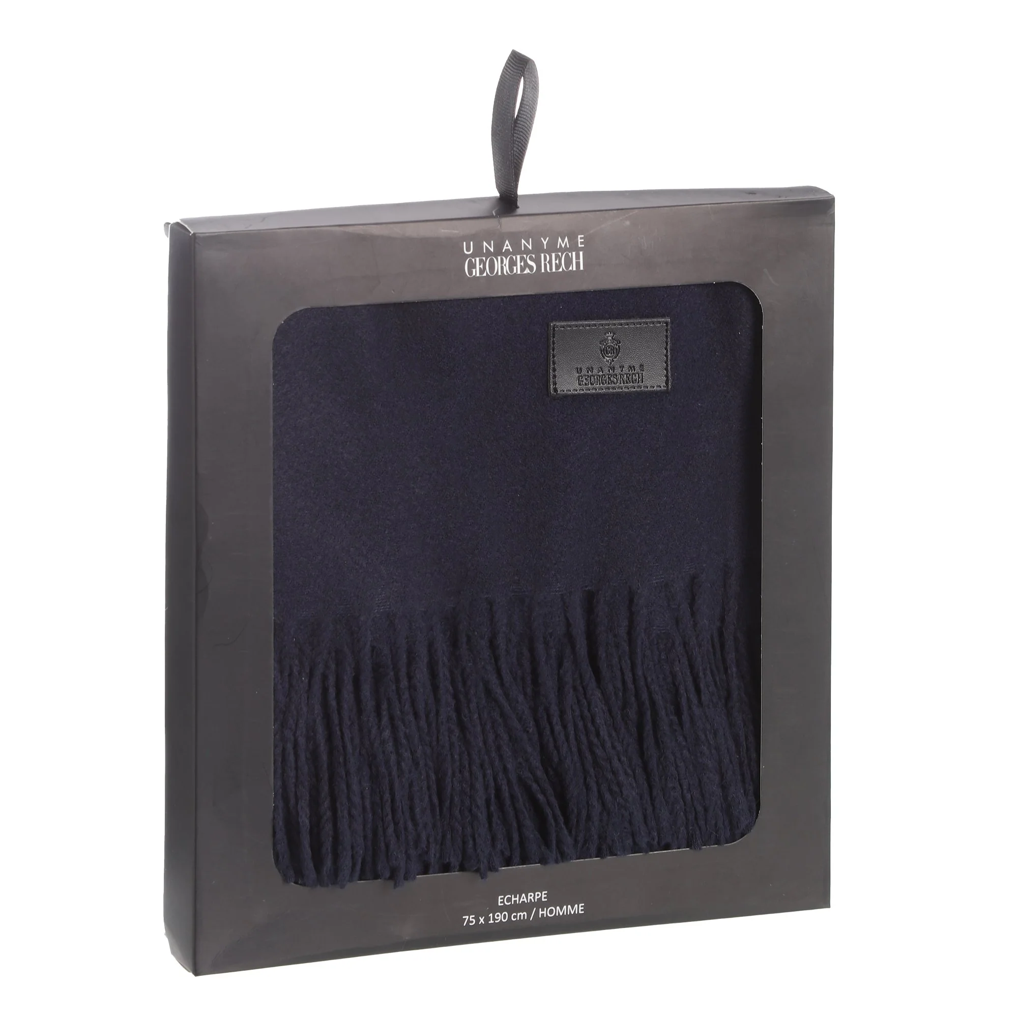 Echarpe en laine boîte - Gris foncé - Image 3