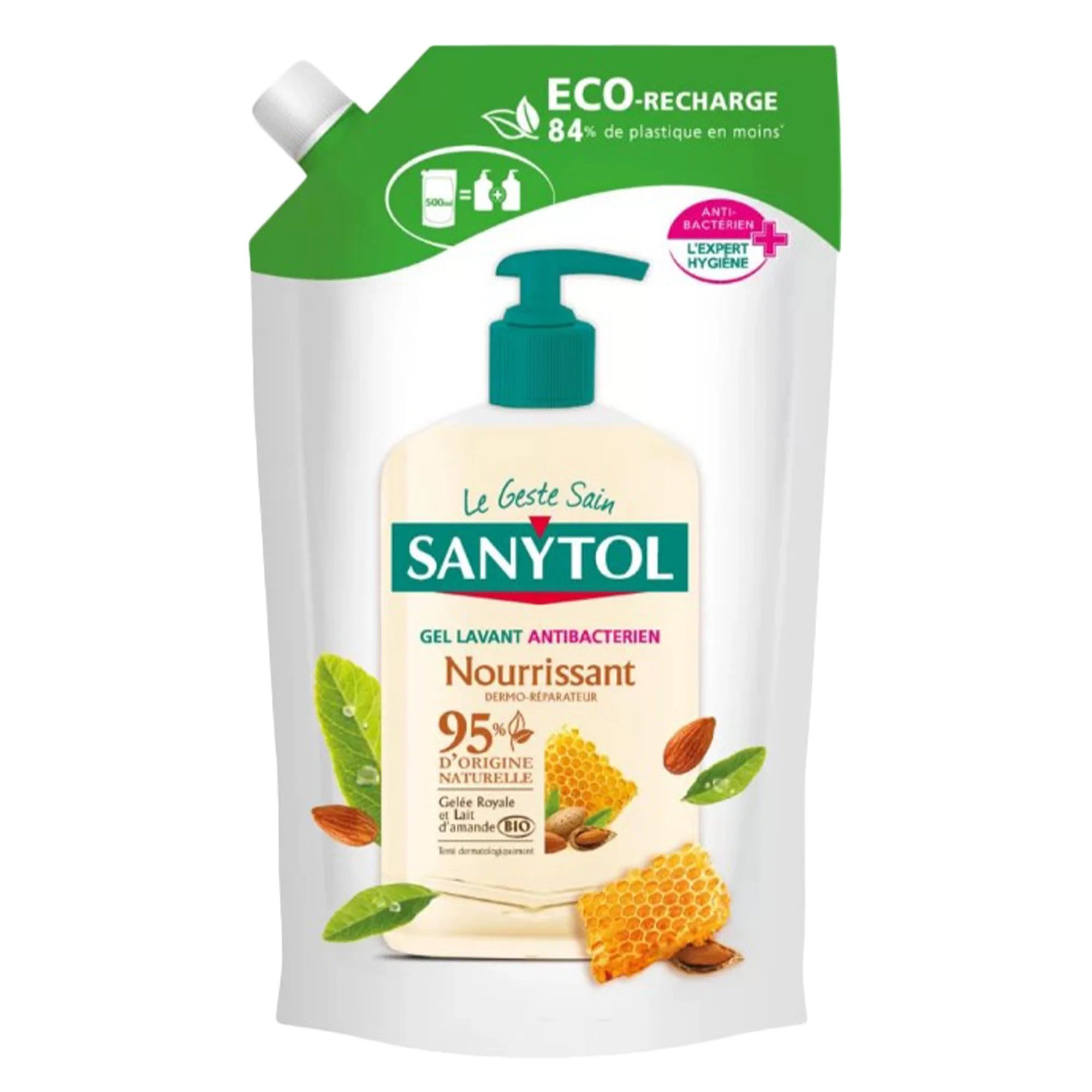 Eco recharge gel lavant main antibactérien nourrissant gelée ryale