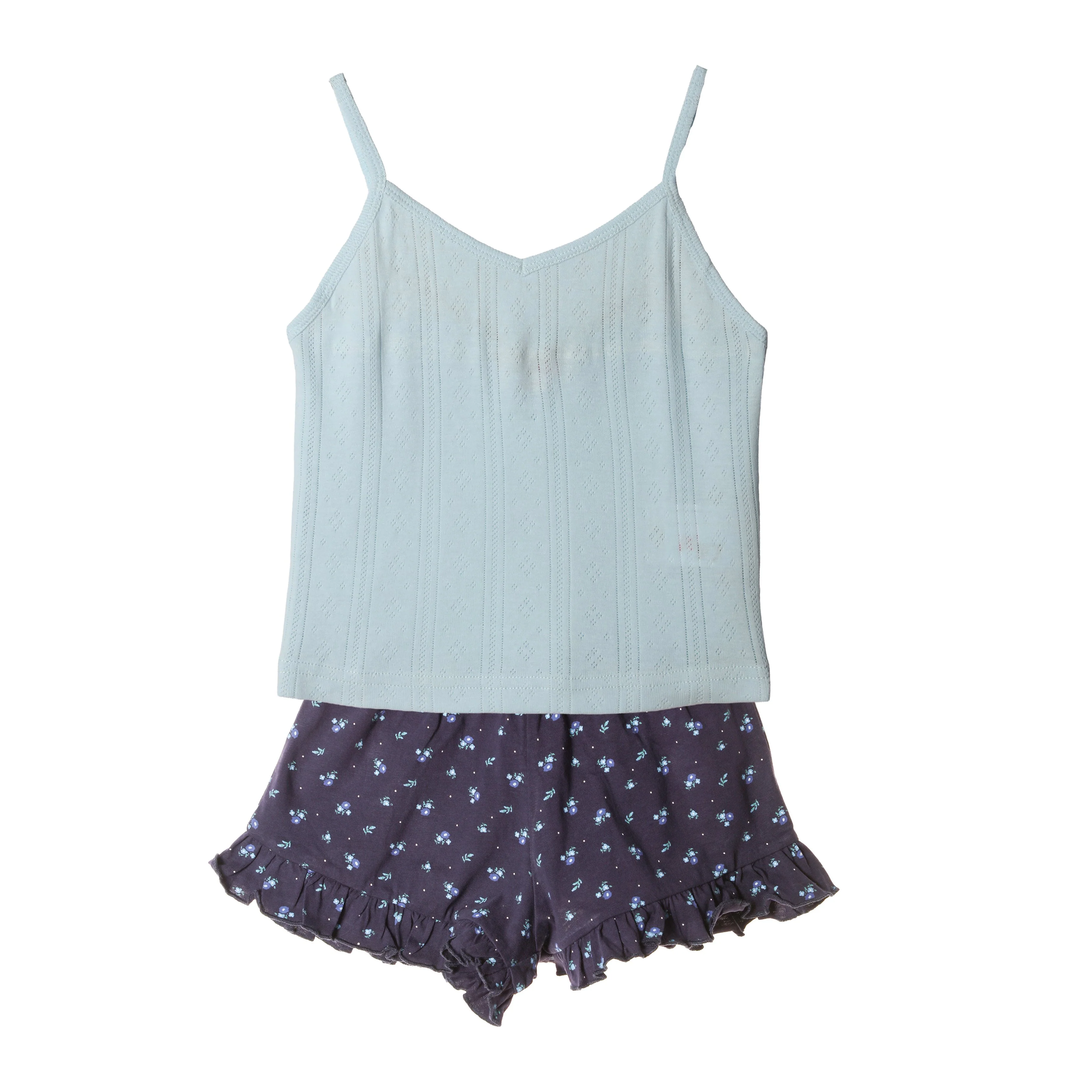 Ensemble pyjama haut bretelles et short  - Bleu clair