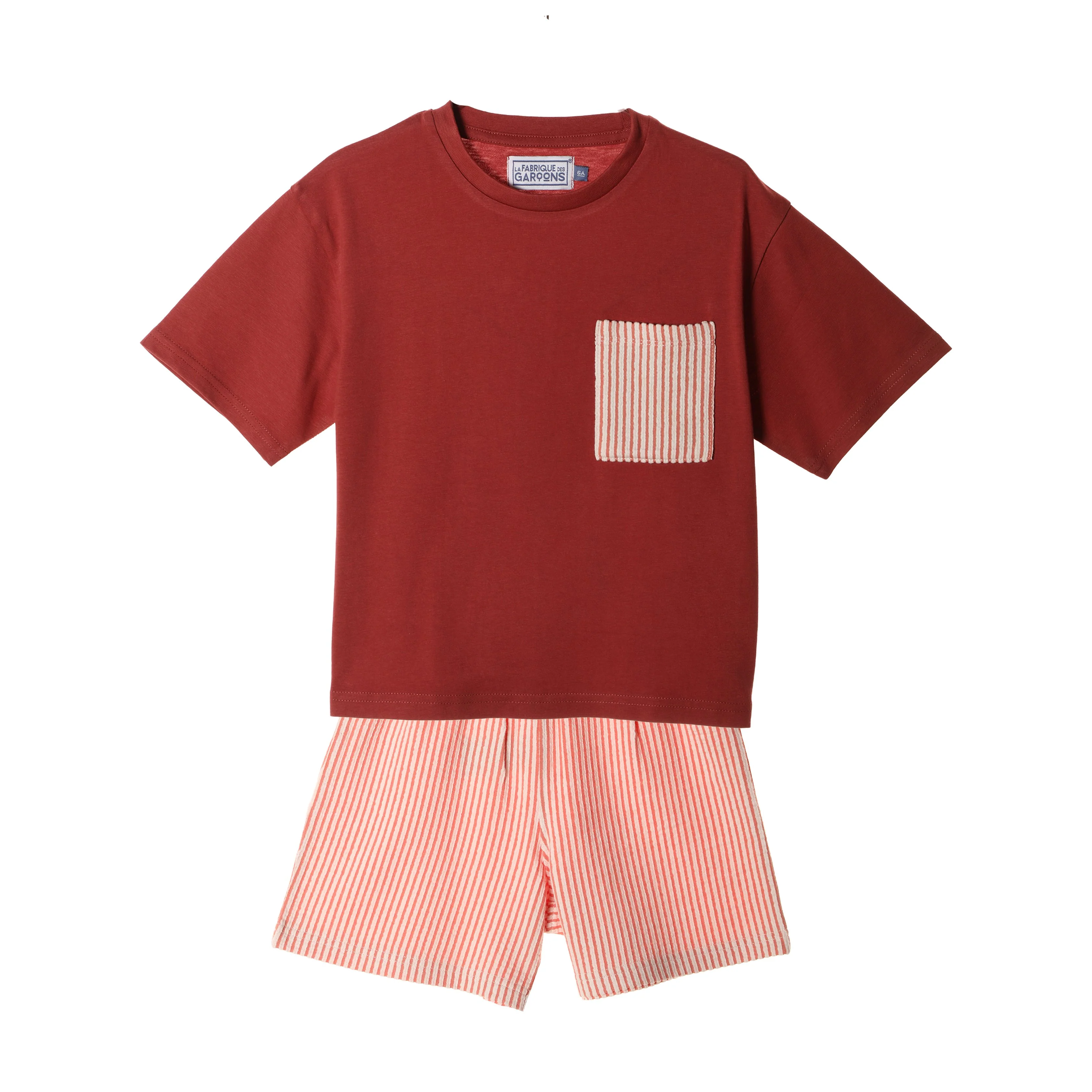 Ensemble pyjama haut et short - Marron