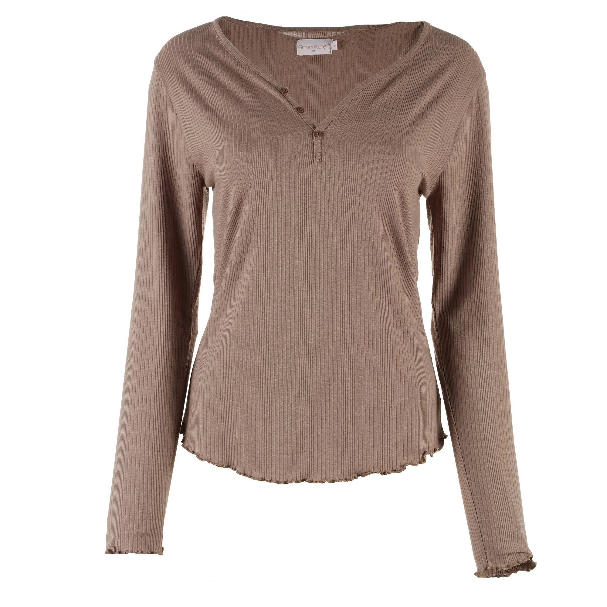 Ensemble tee-shirt manches longues + pantalon évasé - Gris - Image 3