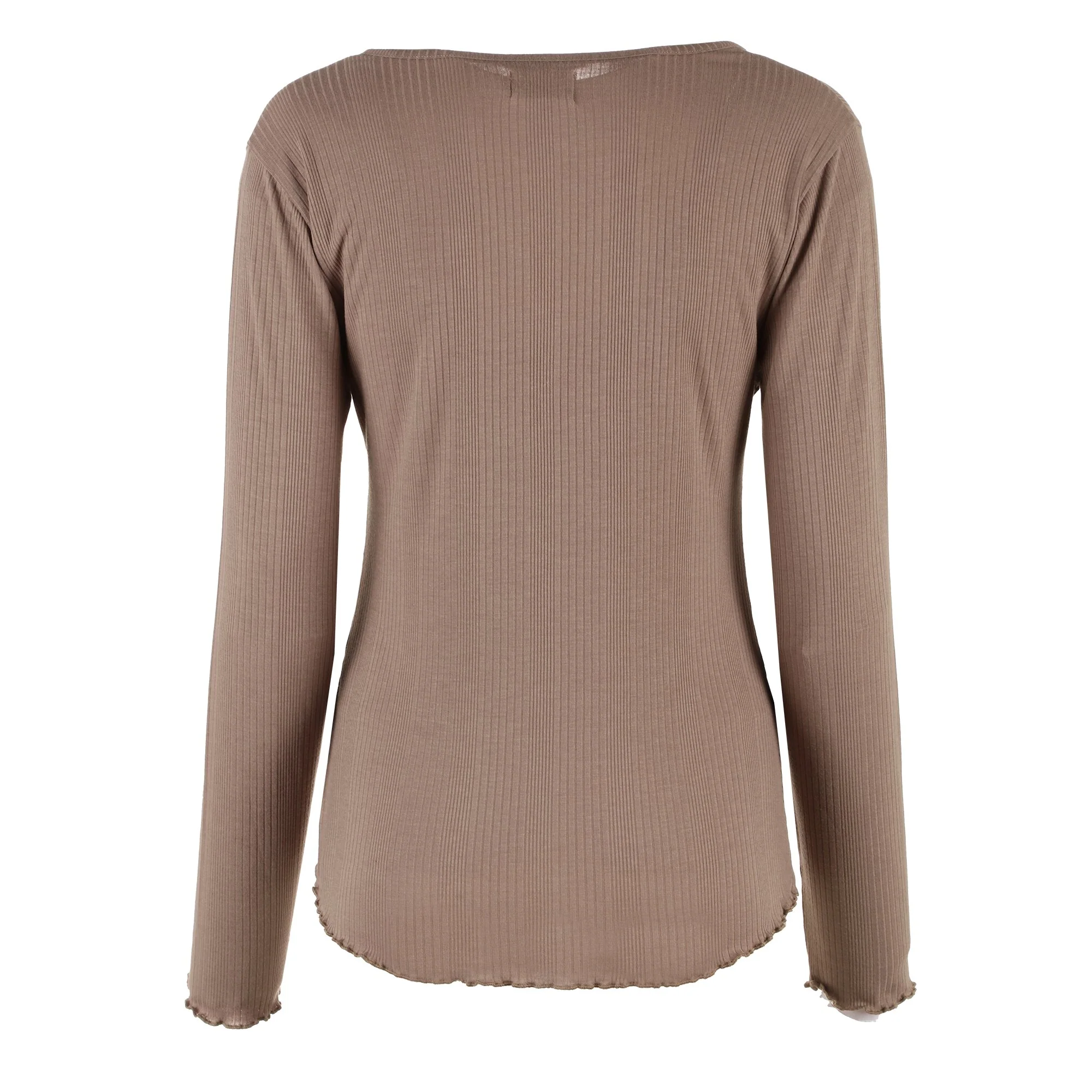 Ensemble tee-shirt manches longues + pantalon évasé - Gris - Image 4