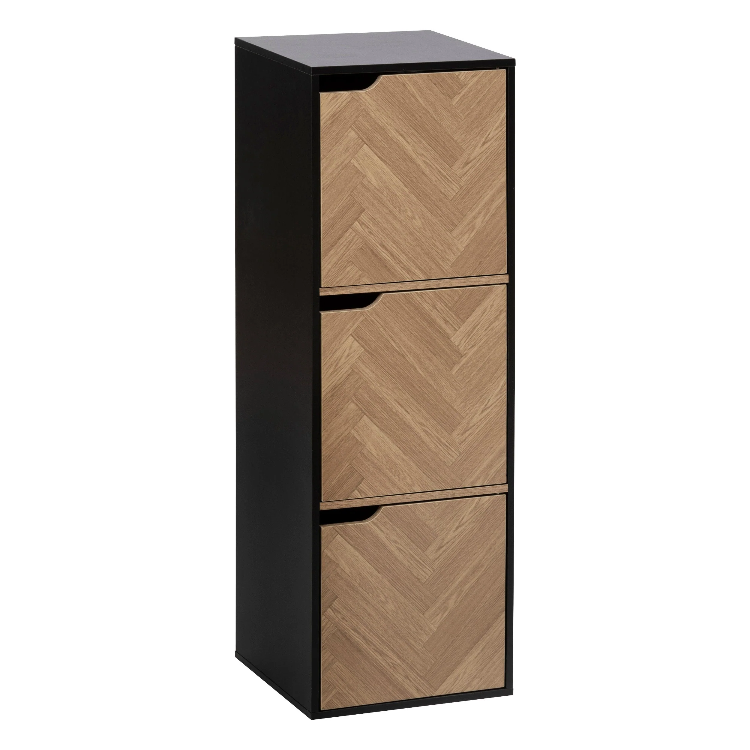 Etagère 3 cases effet bois et noir