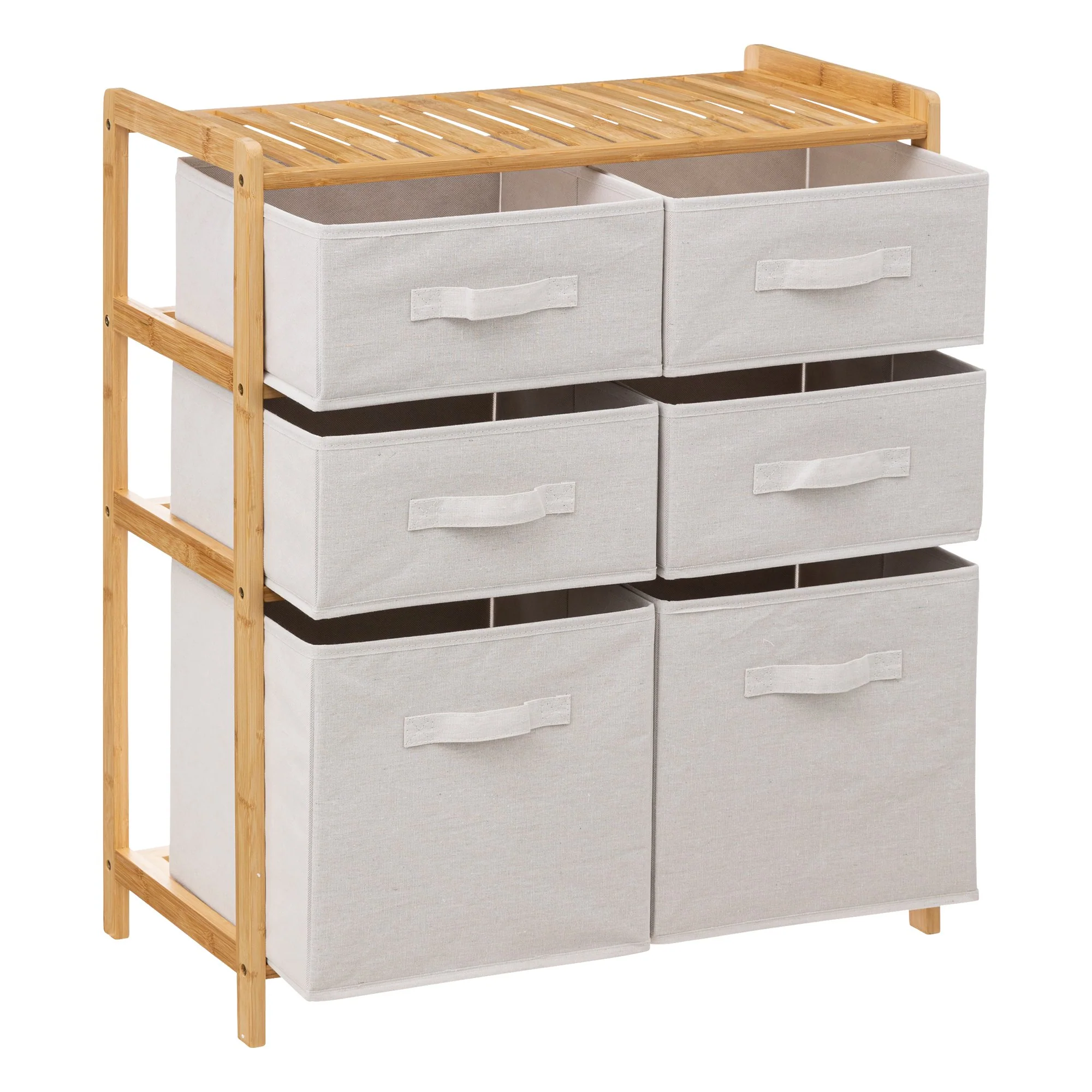 Étagère double 6 rangements en bambou
