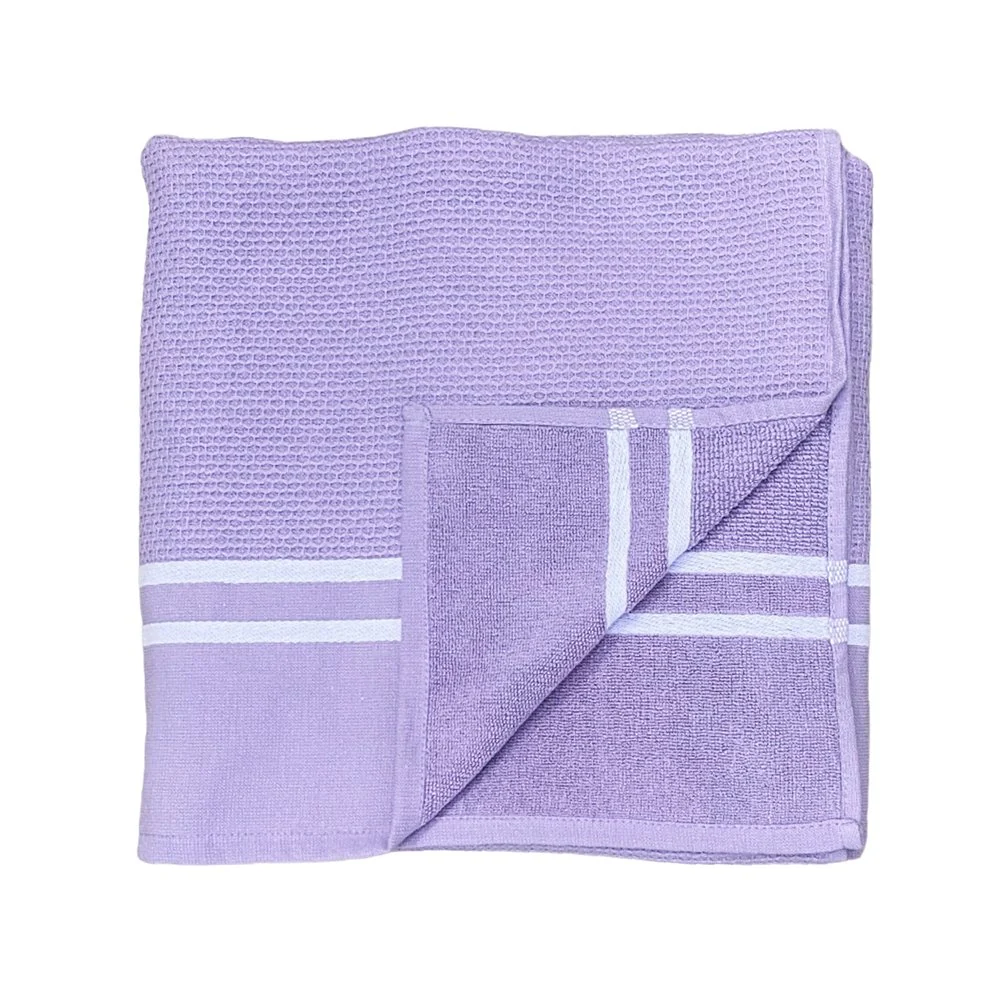 Foutah de plage dos éponge 90x170cm - Violet - Image 4