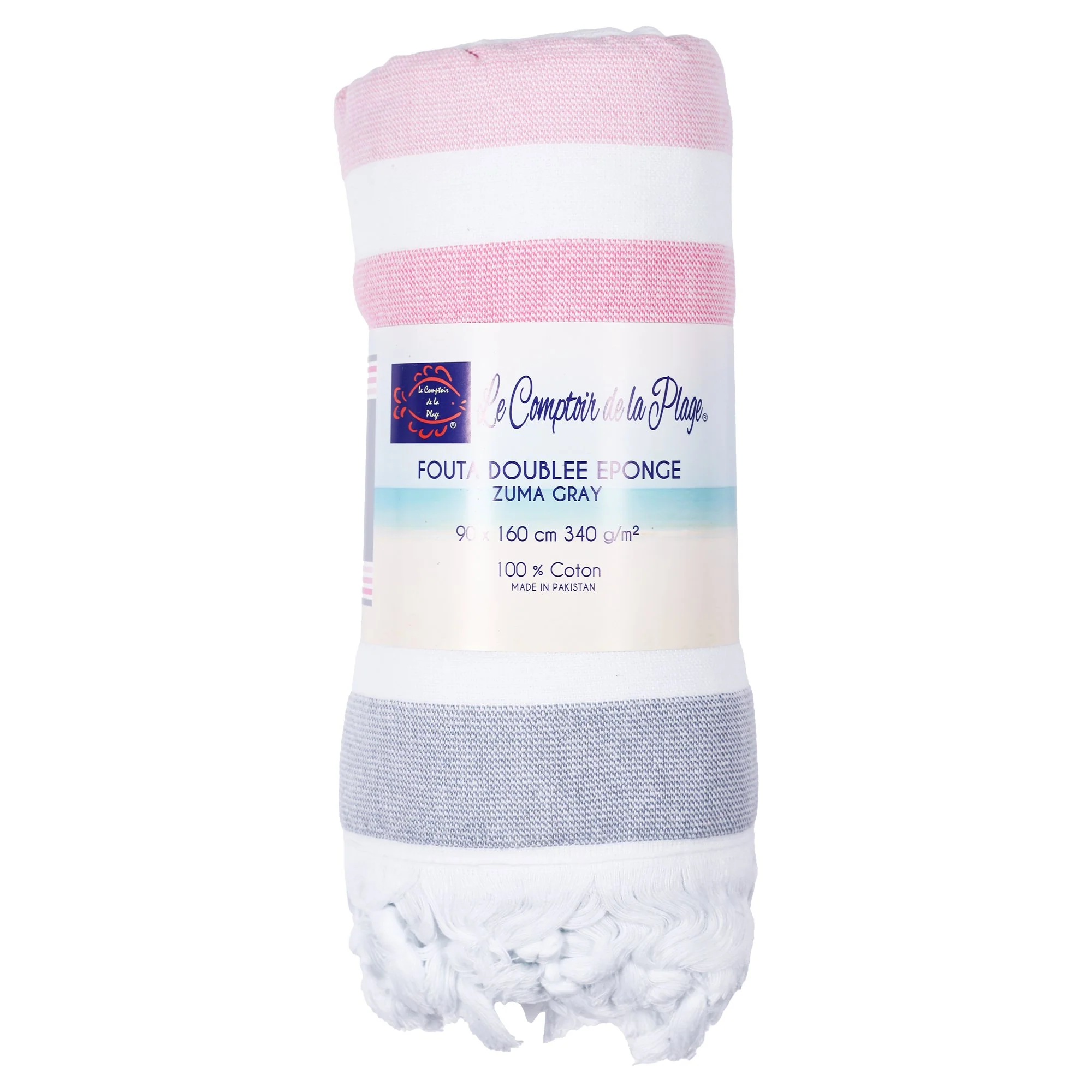 Foutah fidji dos éponge bouclette 100% coton  - Bleu - Image 5