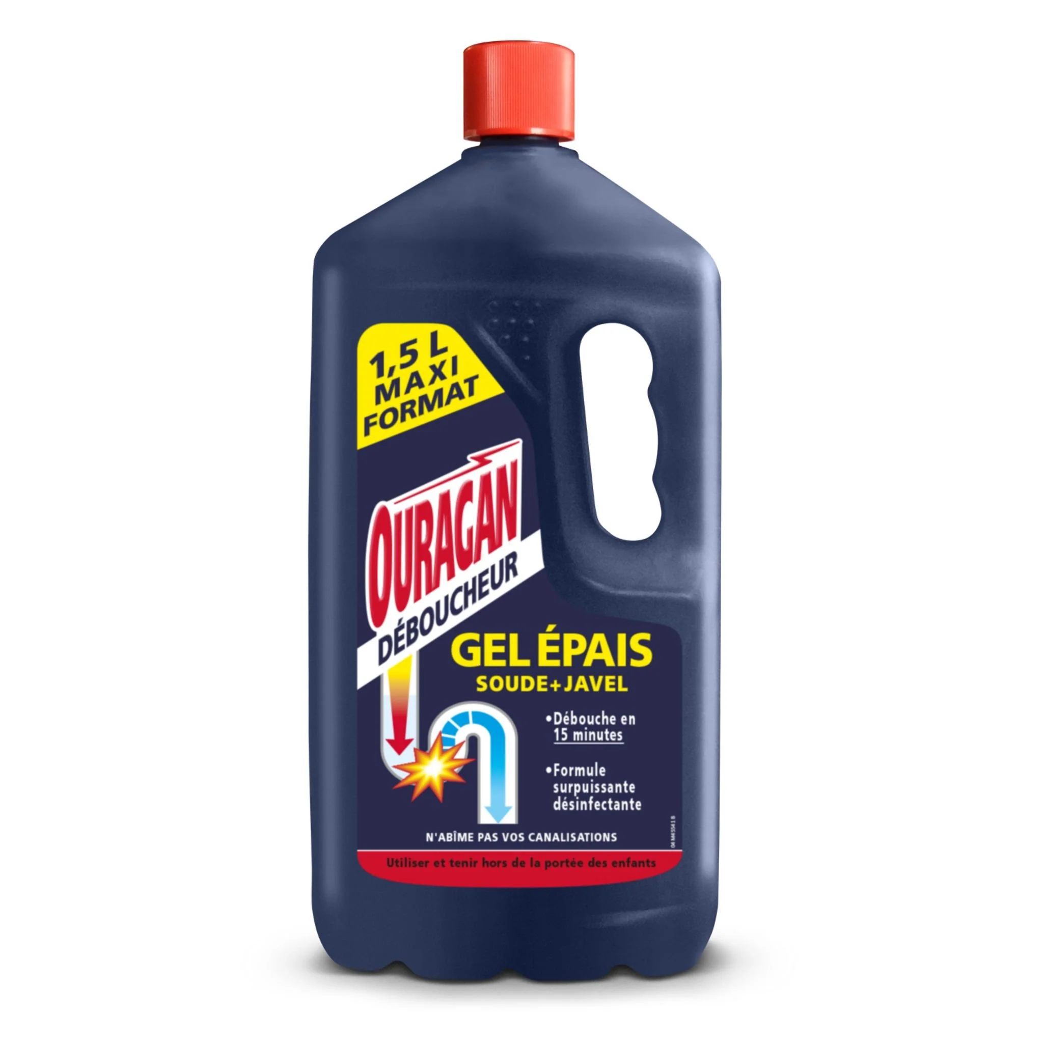 Gel déboucheur 15 min soude + javel
