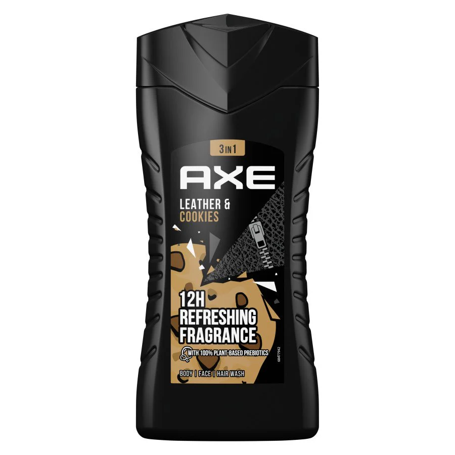 Gel douche Axe 3 en 1 Leather & Cookies