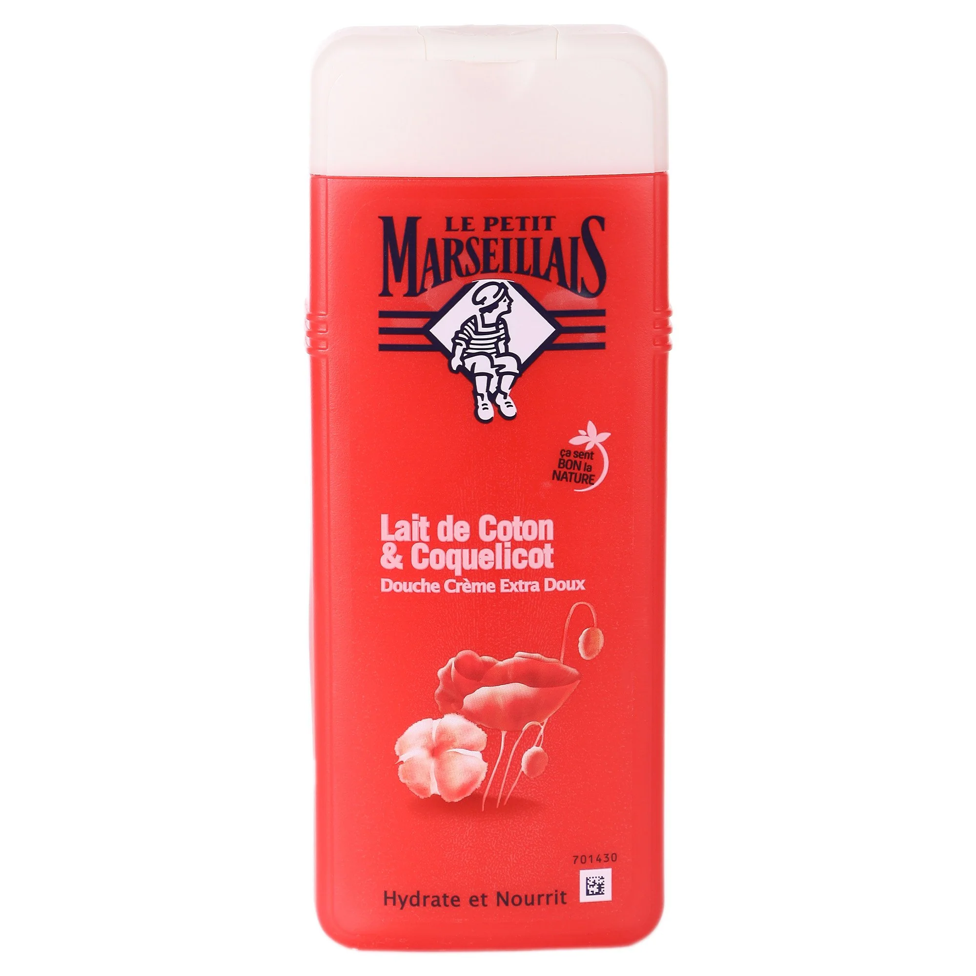 Gel douche lait de coton et coquelicot