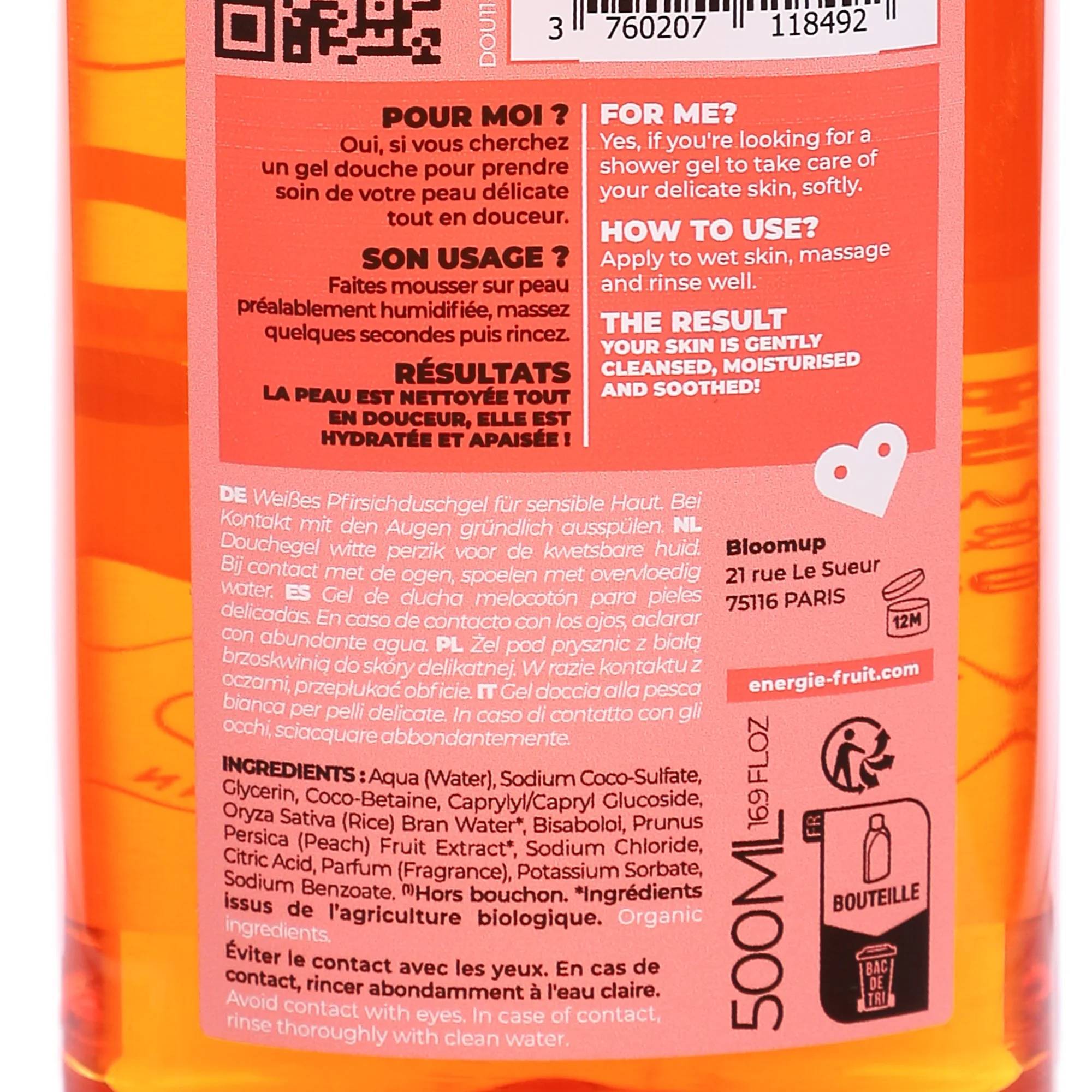 Gel douche pêche blanche et eau de riz - Image 3