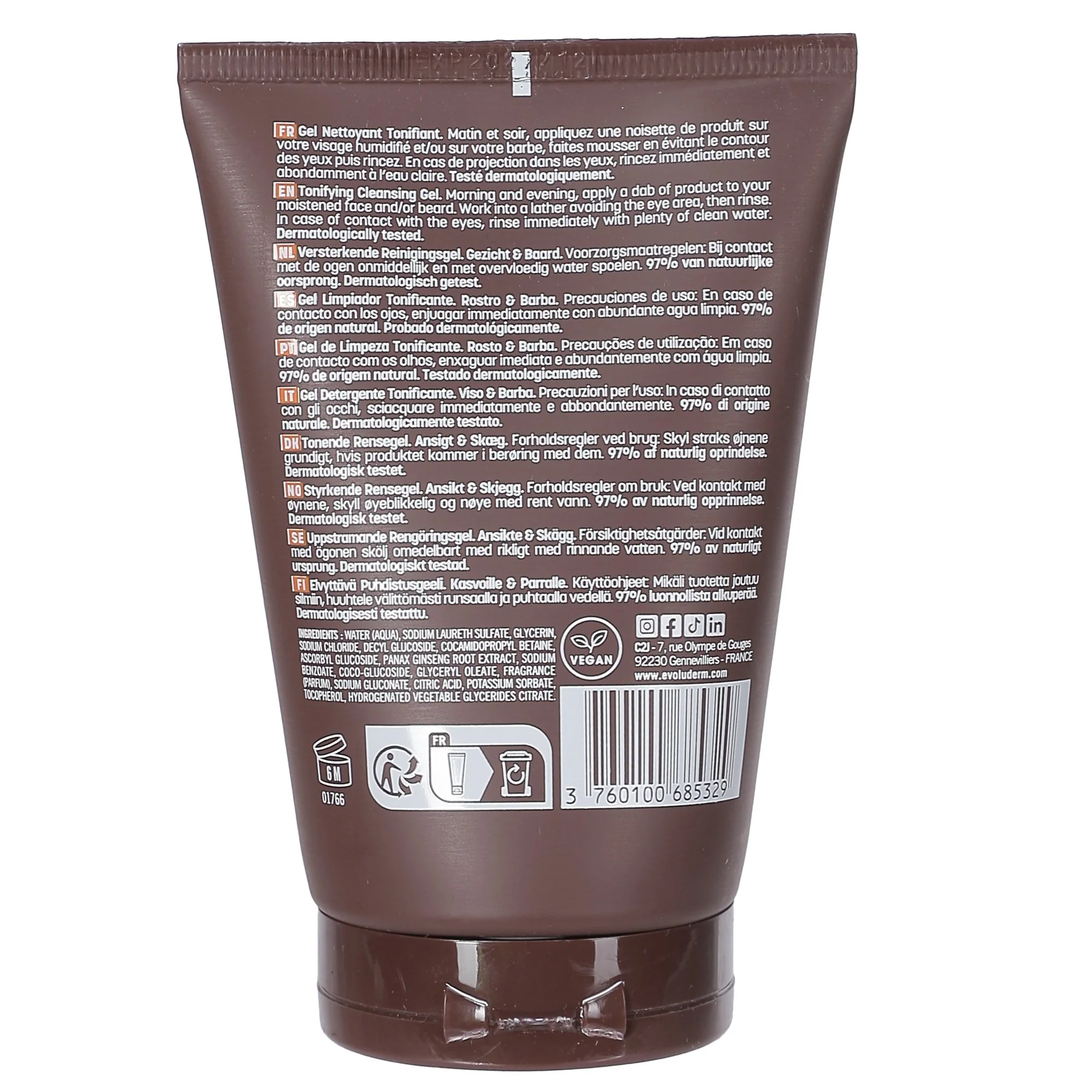 Gel nettoyant tonifiant 2 en 1 visage et barbe - Image 2
