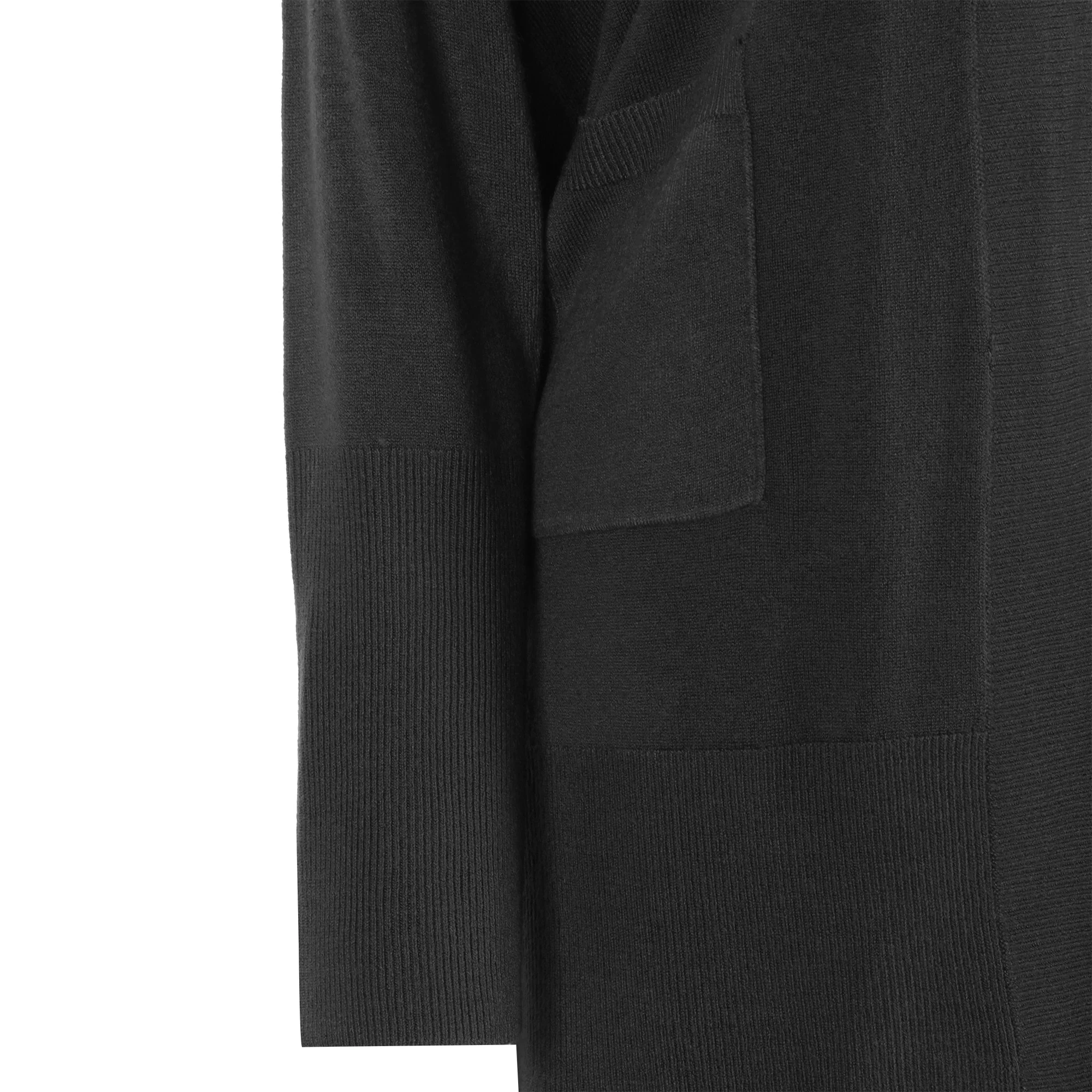 Gilet mi-long touché cachemire - Noir - Image 3