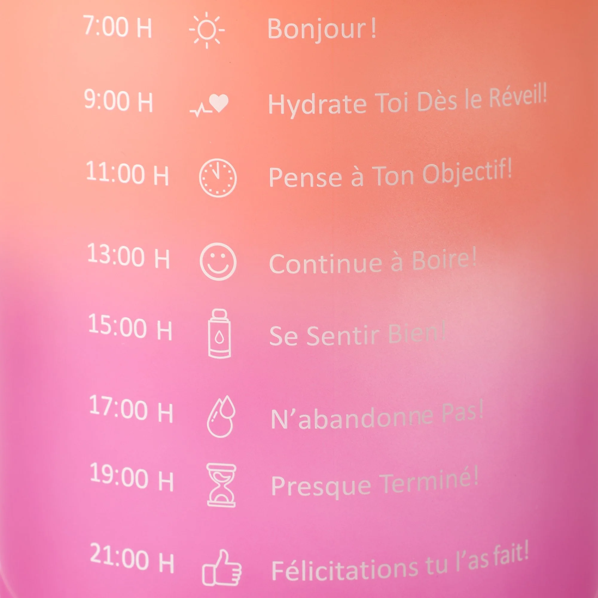 Gourde de motivation 1,5L - Rose - Image 4