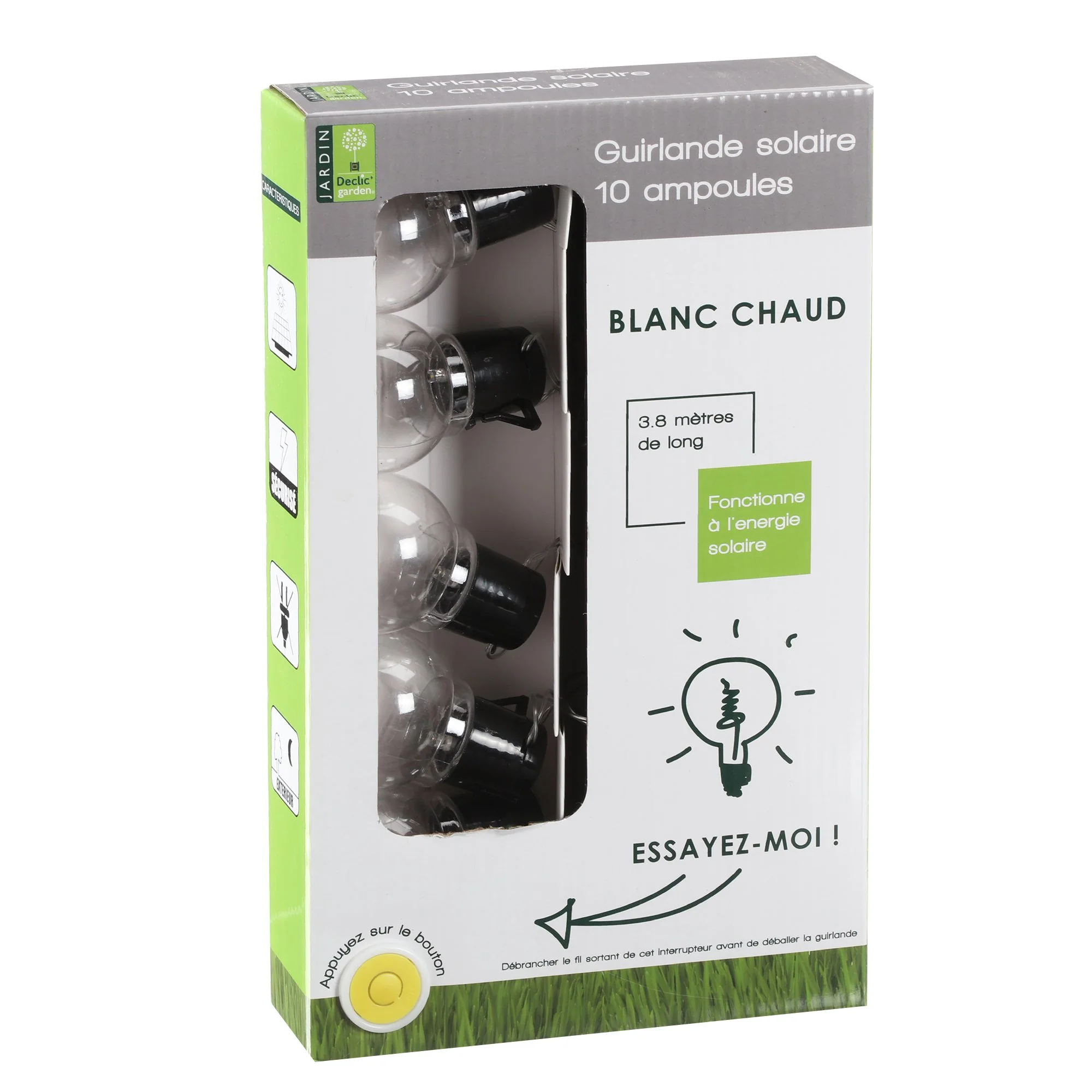 Guirlande solaire de 20 ampoules - Blanc - Image 4