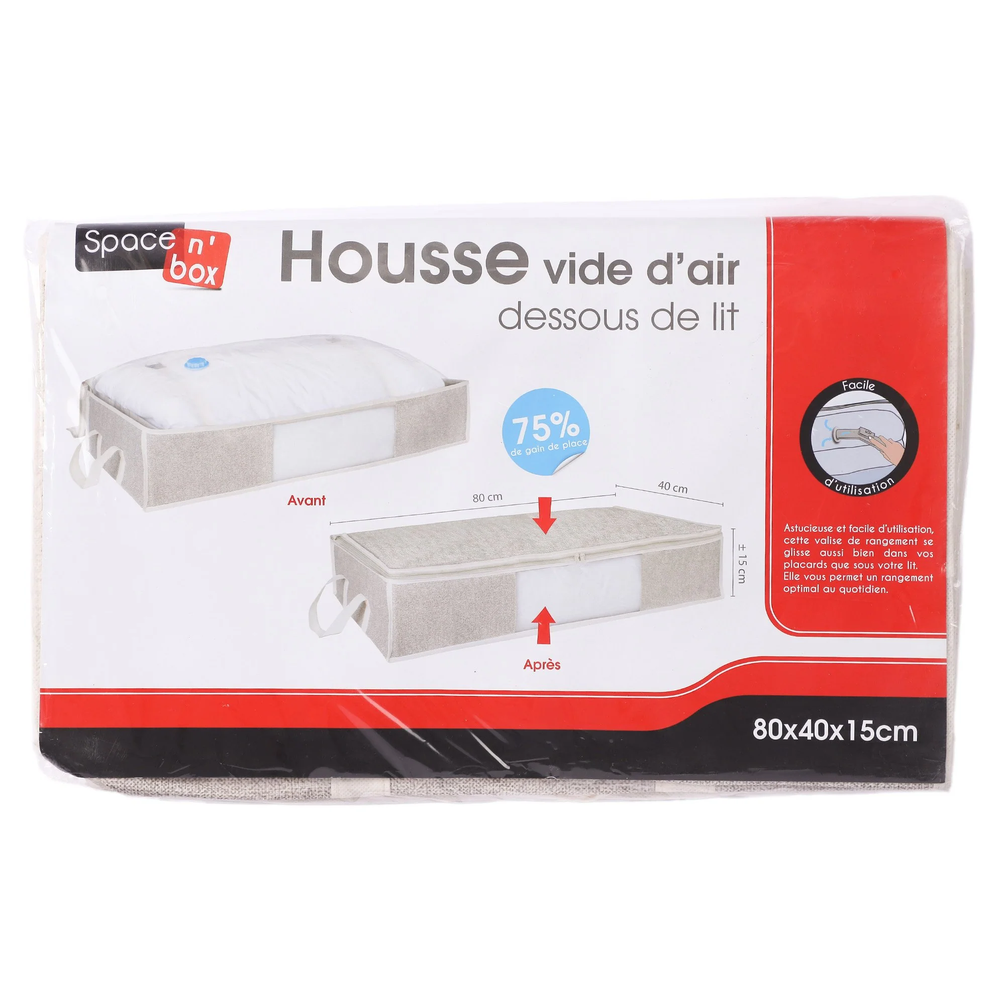 Housse de rangement vide d'air pour dessous de lit