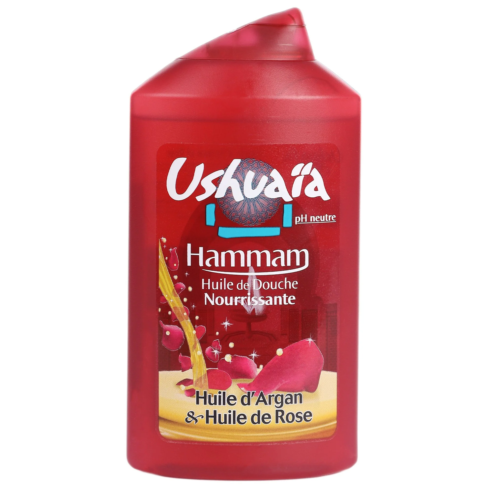 Huile de douche nourrissante à l'huile d'argan et à l'huile rose