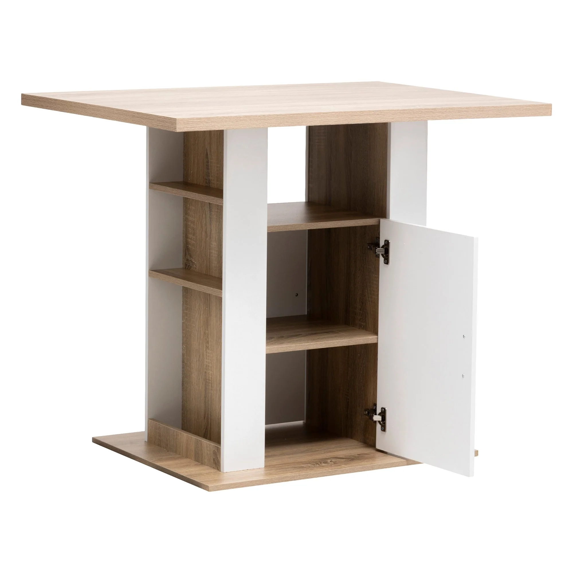 Ilot de cuisine en bois naturel et blanc - Image 2