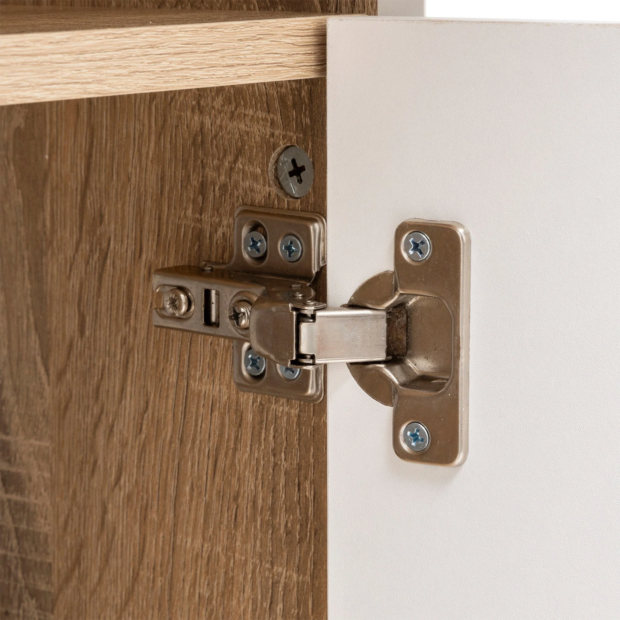 Ilot de cuisine en bois naturel et blanc - Image 4