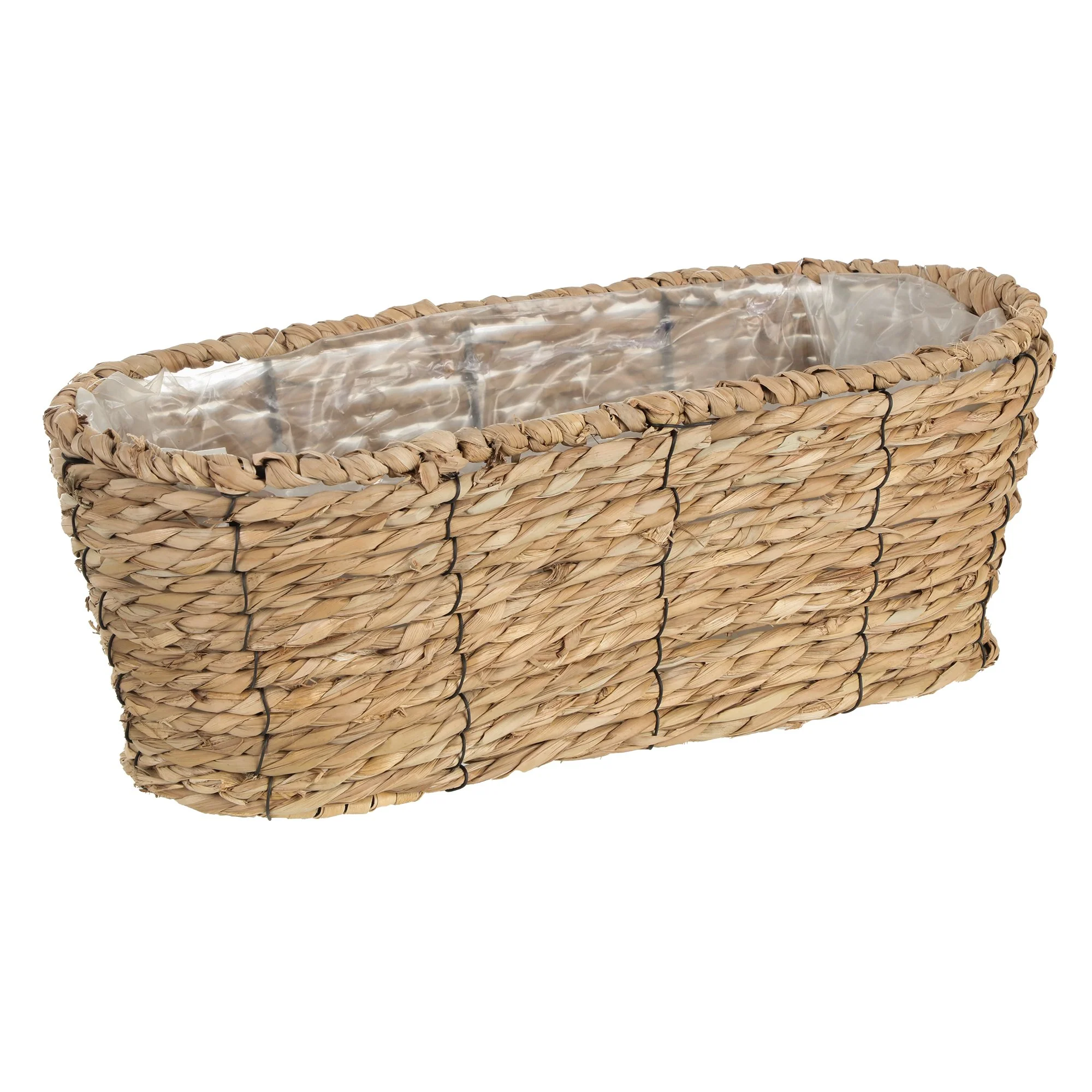 Jardinière ovale en jonc 40x17x15 cm - Image 4