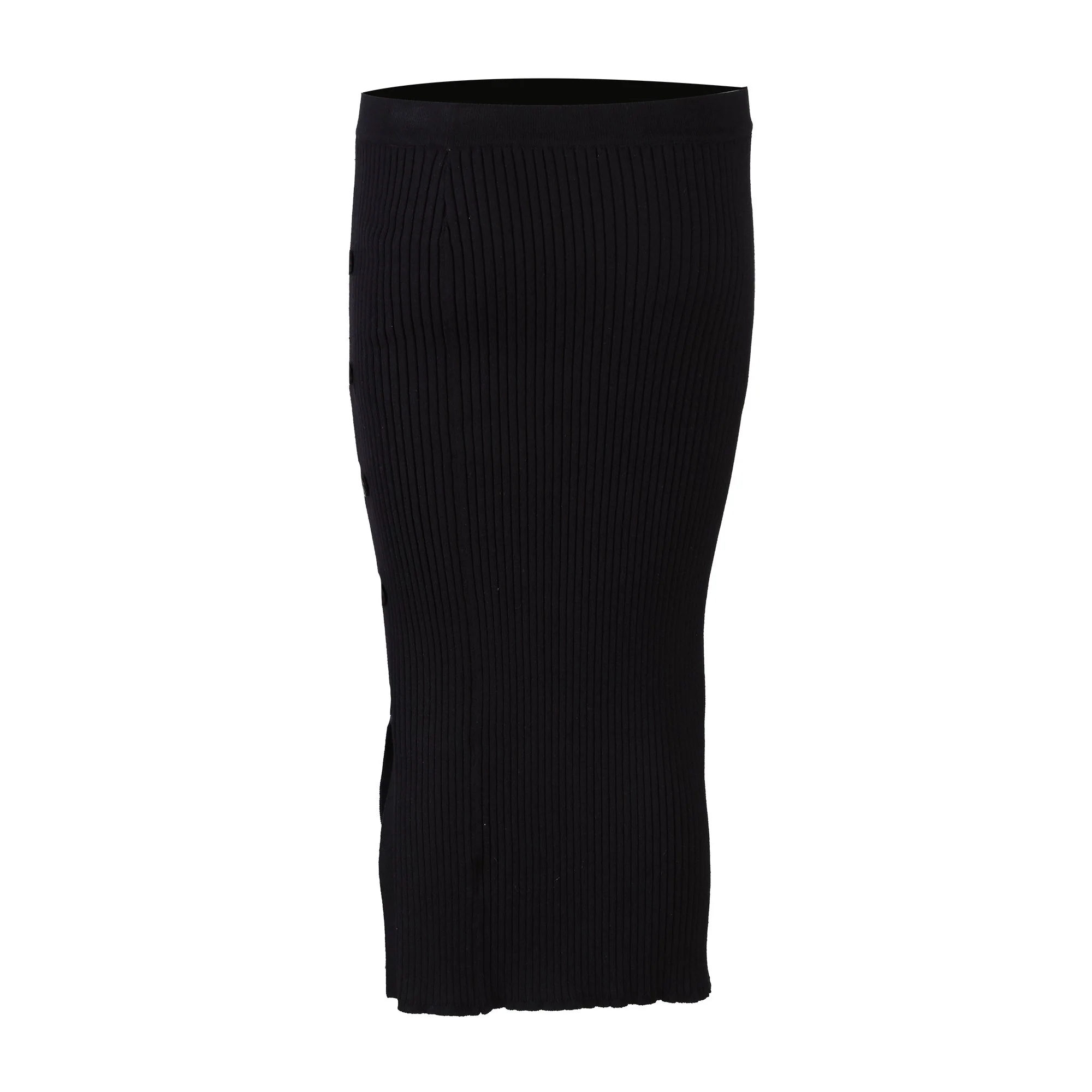 Jupe mi-longue en maille  - Gris - Image 4