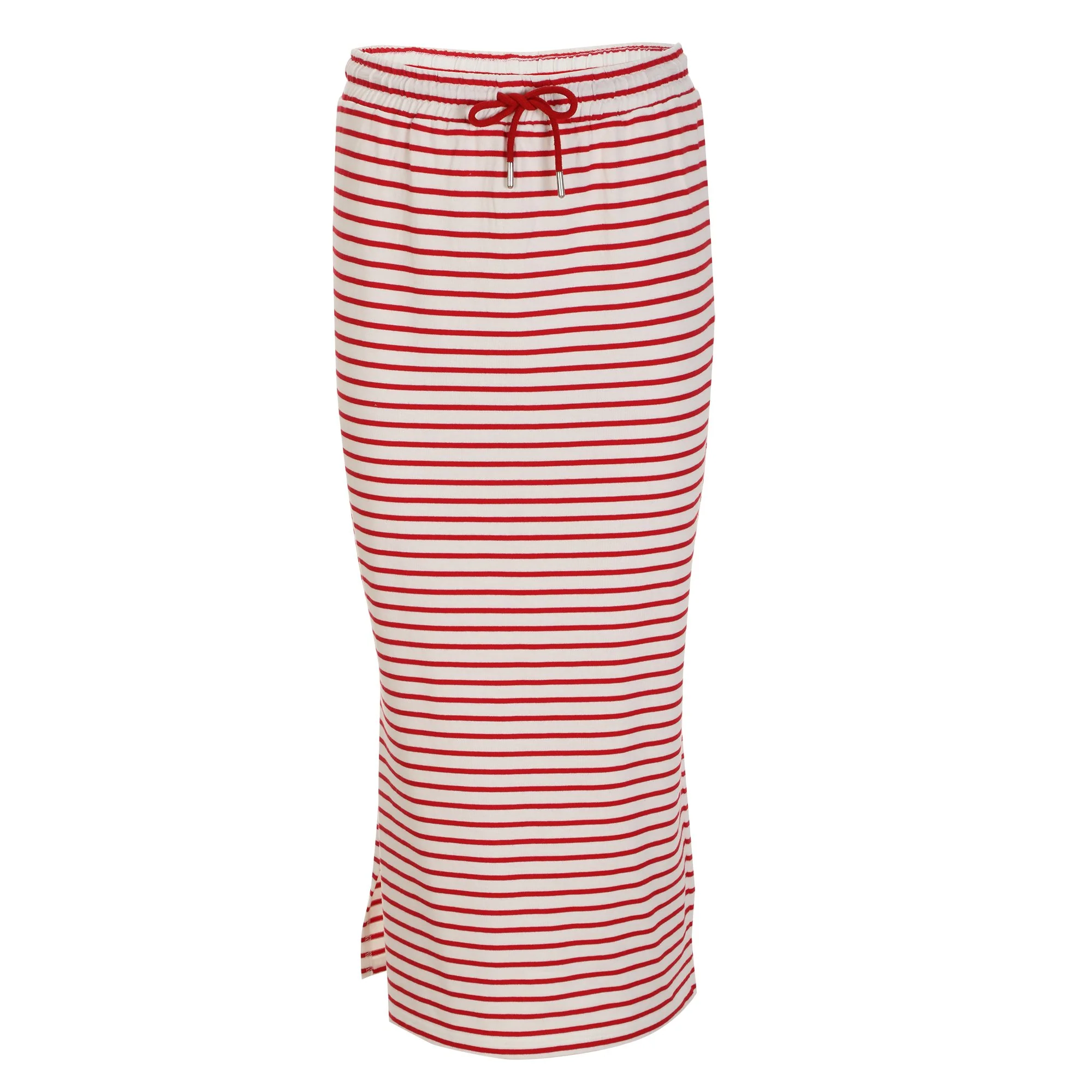 Jupe rayée en maille  - Rouge