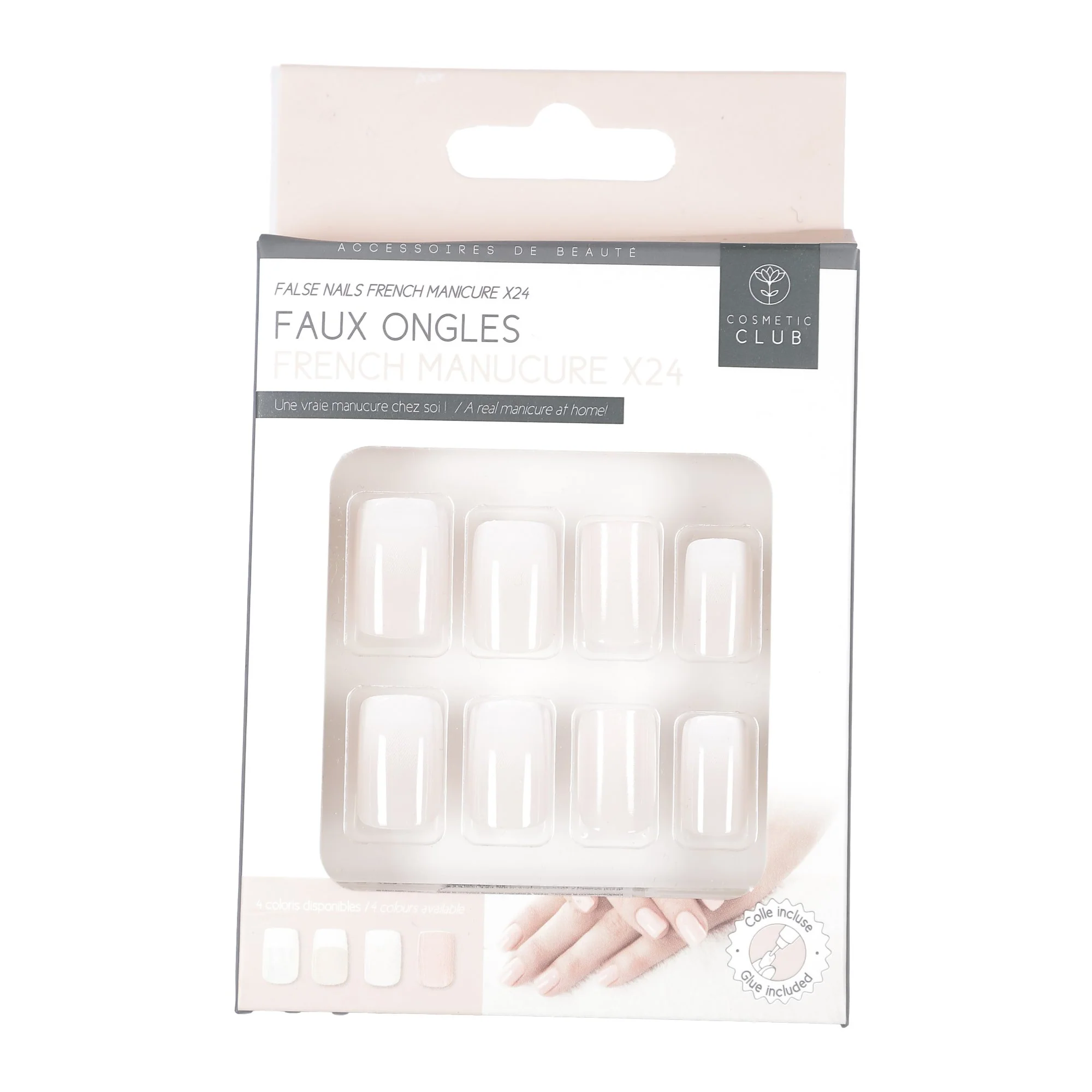 Kit de 24 faux ongles square french