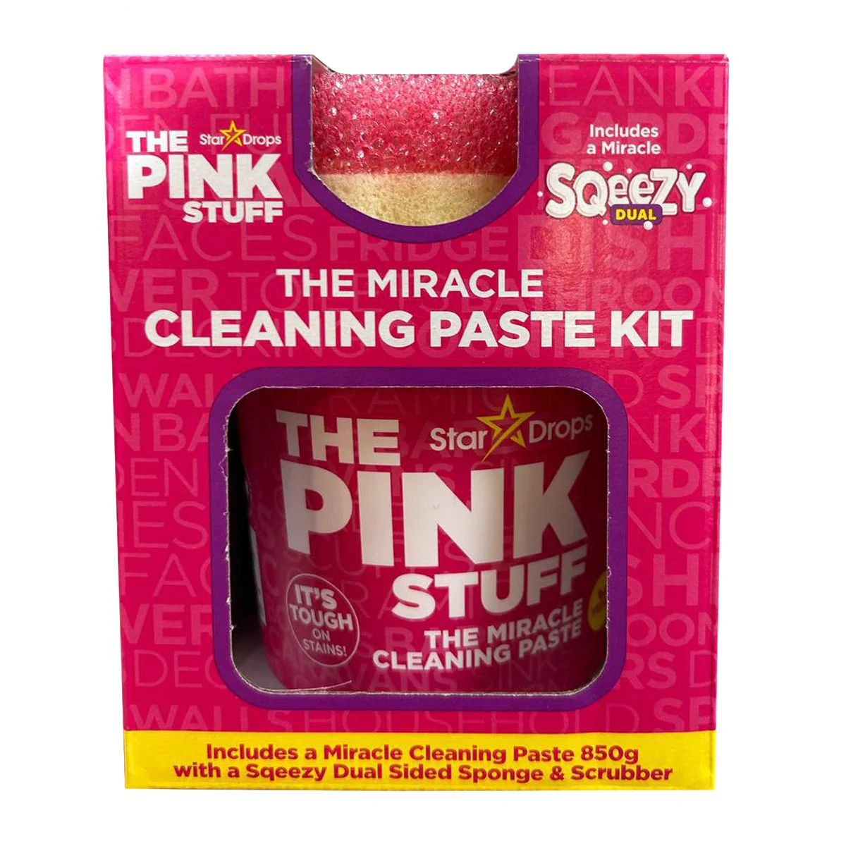 Kit pâte nettoyante miracle + éponge Pink Stuff