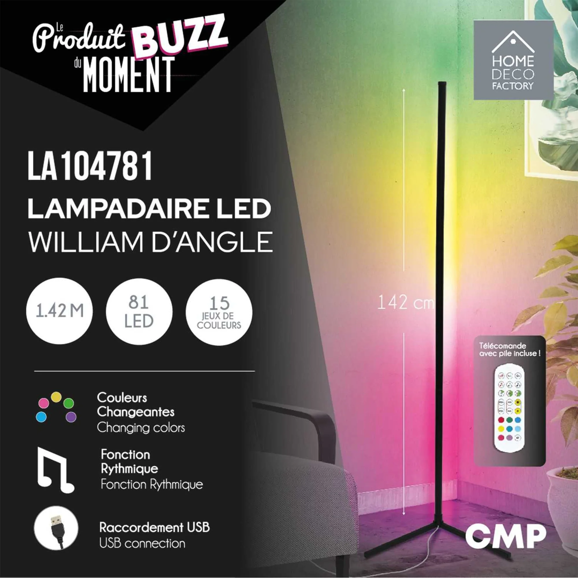 LAMPE TUBE LED ANGLE 140CM - Image 6