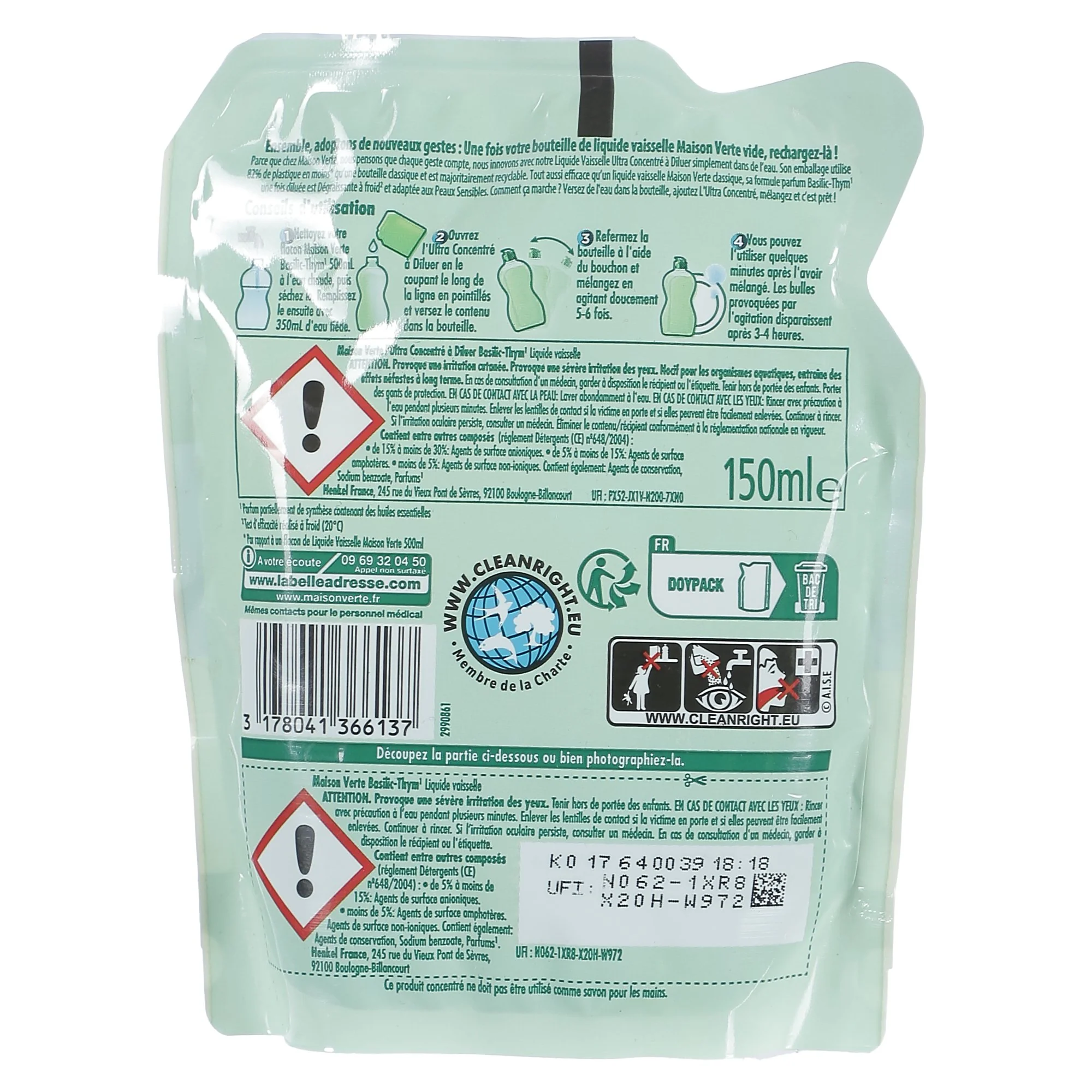 Liquide vaisselle l'ultra concentré à diluer Thym et Basilic - Image 2
