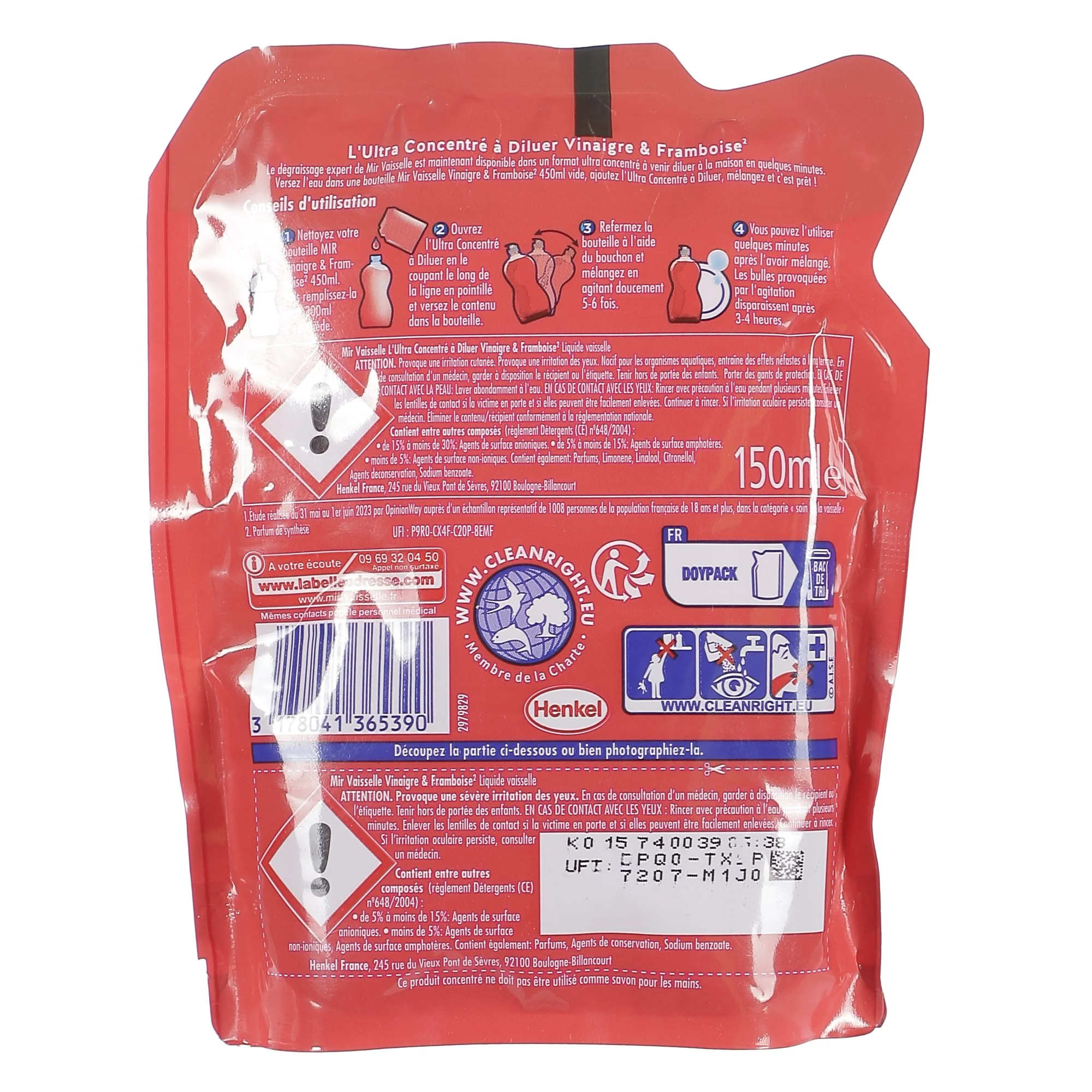 Liquide vaisselle l'ultra concentré à diluer vinaigre et framboise - Image 2