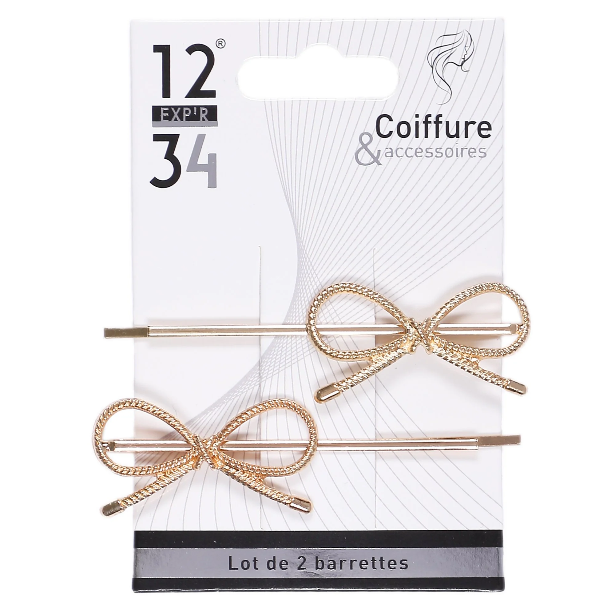 Lot de 2 barrettes nœud rose gold