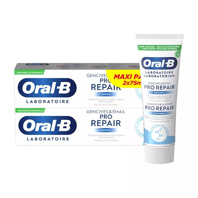 Lot de 2 dentifrices pro repair gencives et email