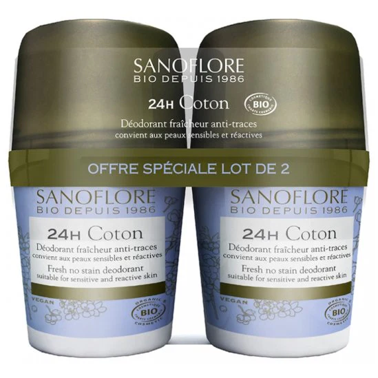 Lot de 2 déodorants à bille coton