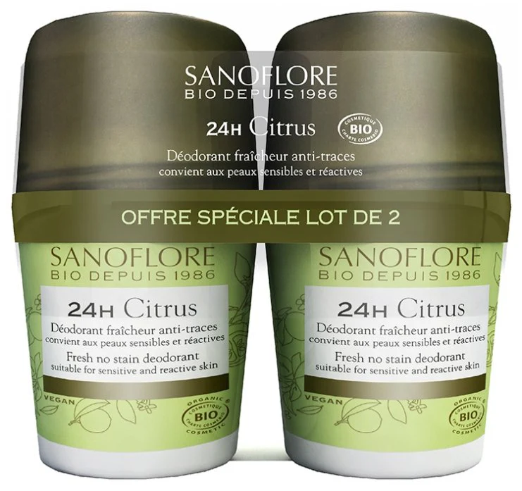 Lot de 2 déodorants bille citrus 24H